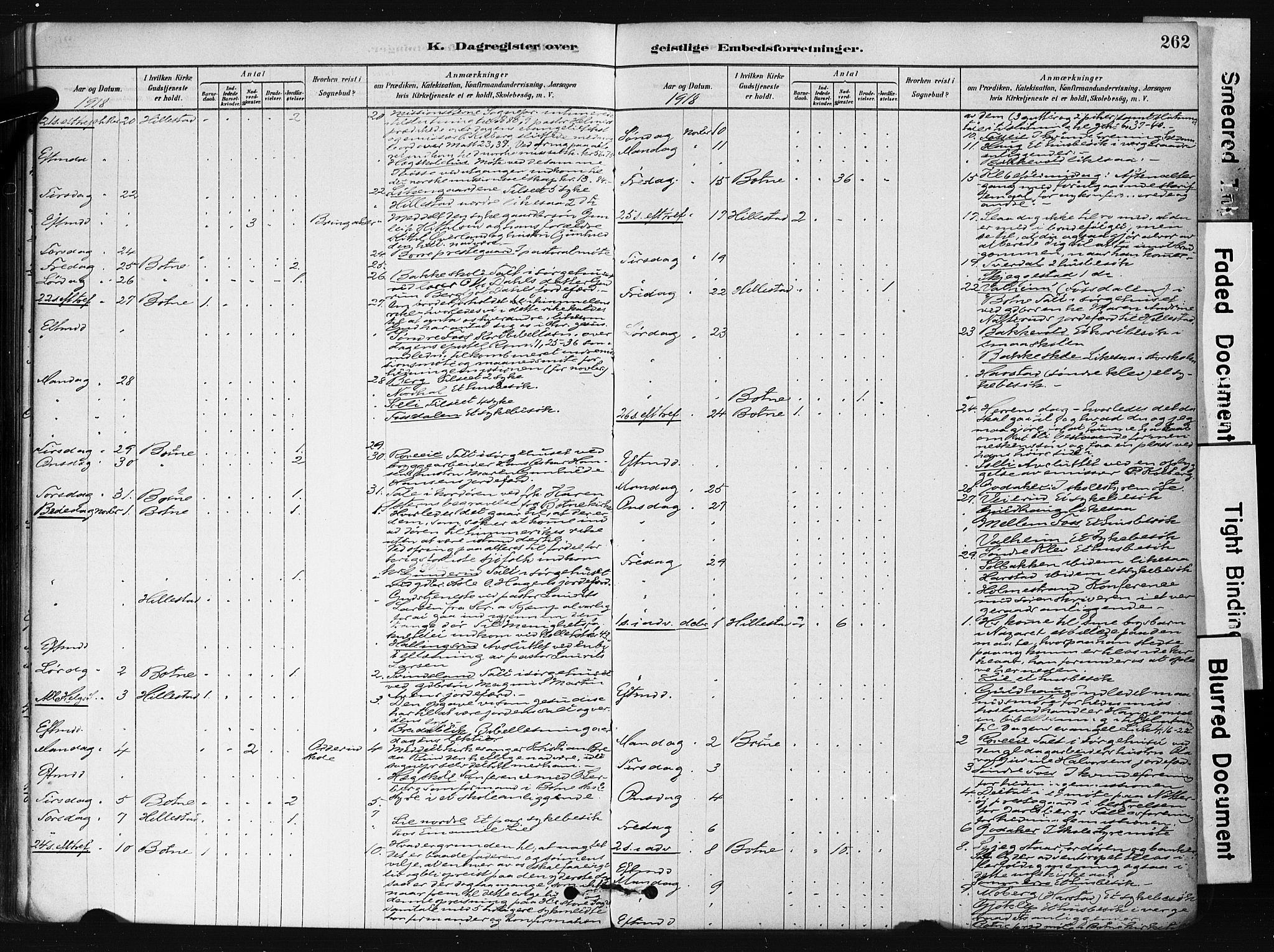 Botne kirkebøker, AV/SAKO-A-340/F/Fb/L0001: Parish register (official) no. II 1, 1878-1902, p. 262