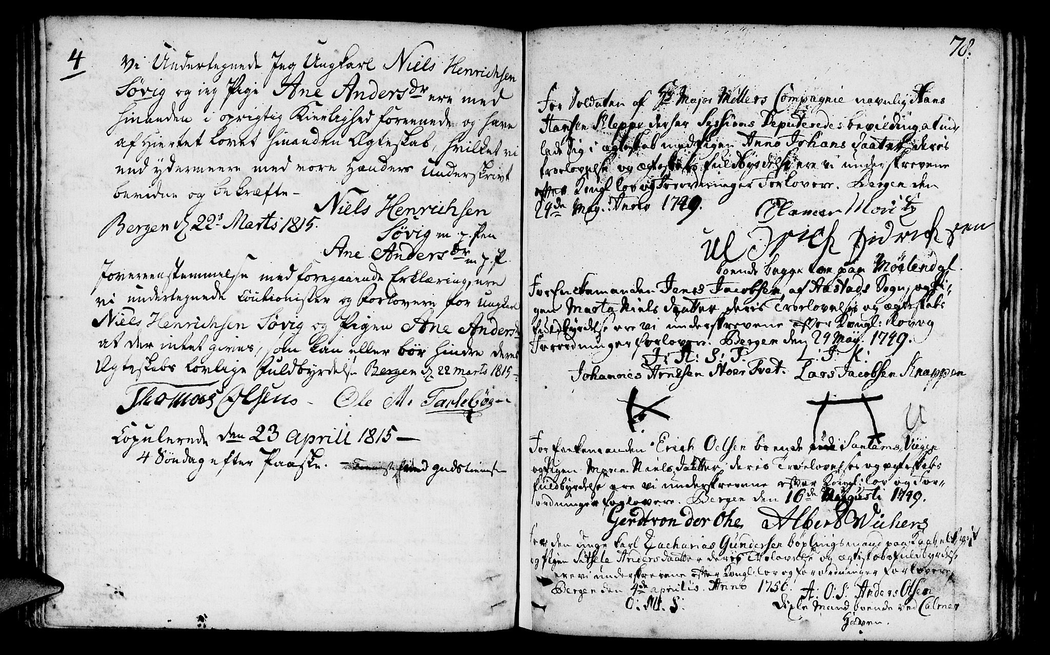 St. Jørgens hospital og Årstad sokneprestembete, AV/SAB-A-99934: Parish register (official) no. A 1, 1743-1823, p. 78