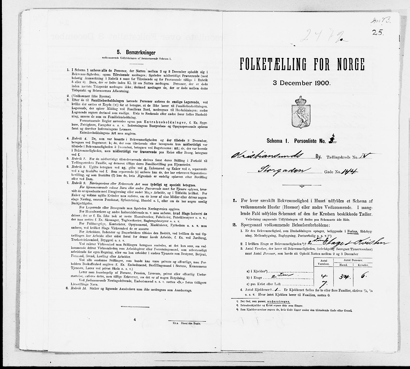 SAT, 1900 census for Kristiansund, 1900, p. 696