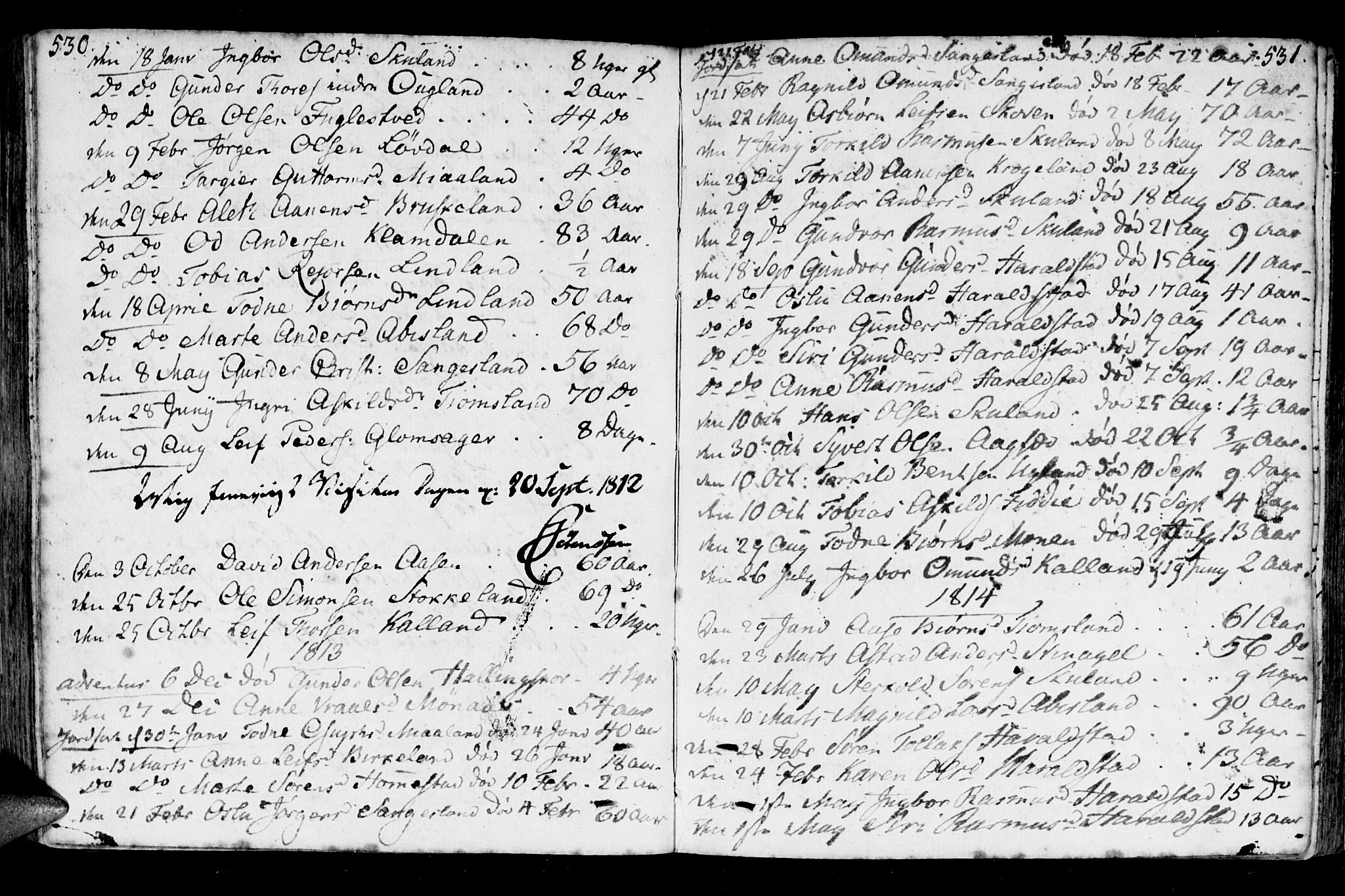 Holum sokneprestkontor, AV/SAK-1111-0022/F/Fa/Fab/L0004: Parish register (official) no. A 4, 1774-1847, p. 530-531