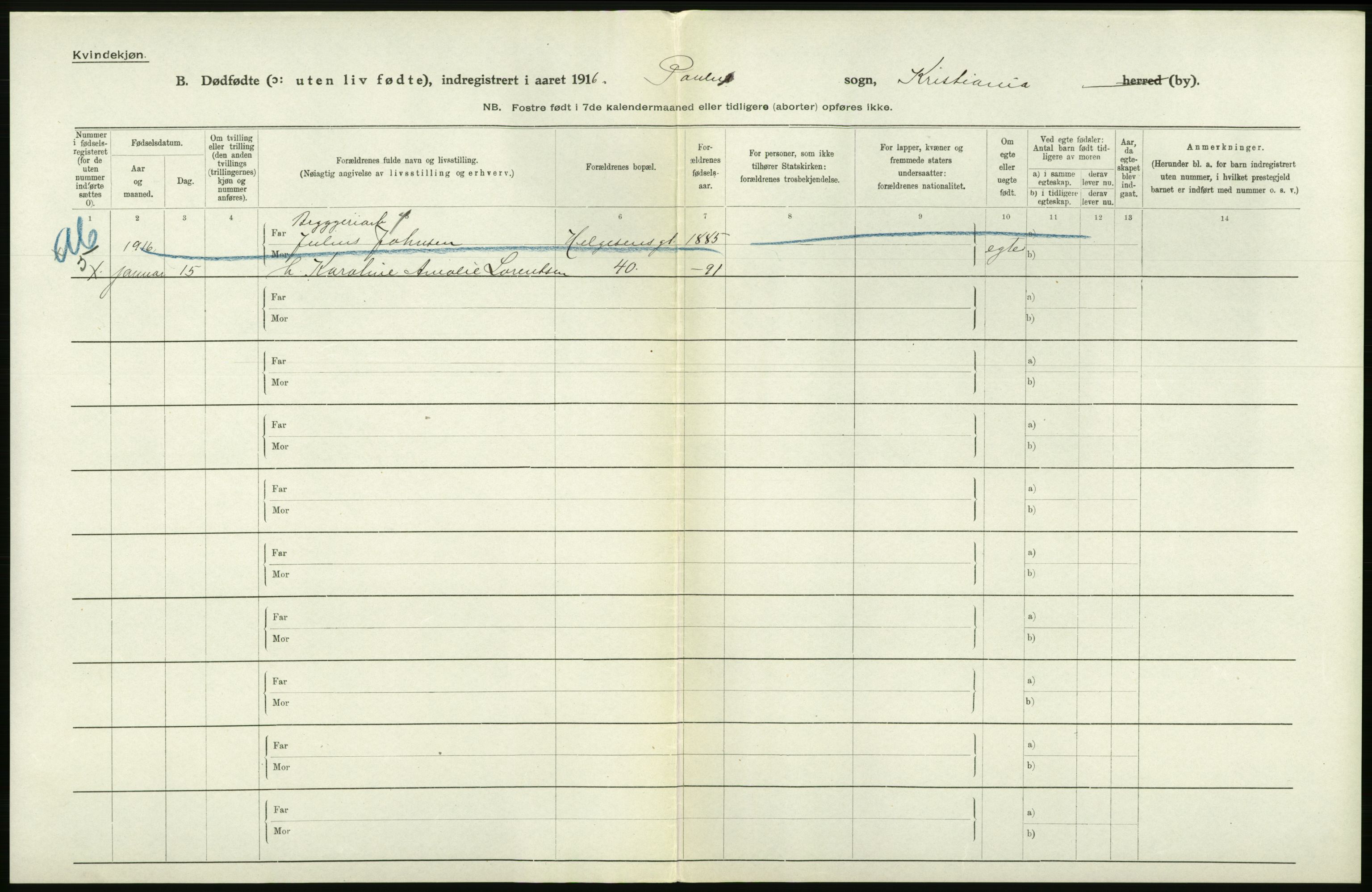 Statistisk sentralbyrå, Sosiodemografiske emner, Befolkning, RA/S-2228/D/Df/Dfb/Dfbf/L0010: Kristiania: Døde, dødfødte., 1916, p. 556