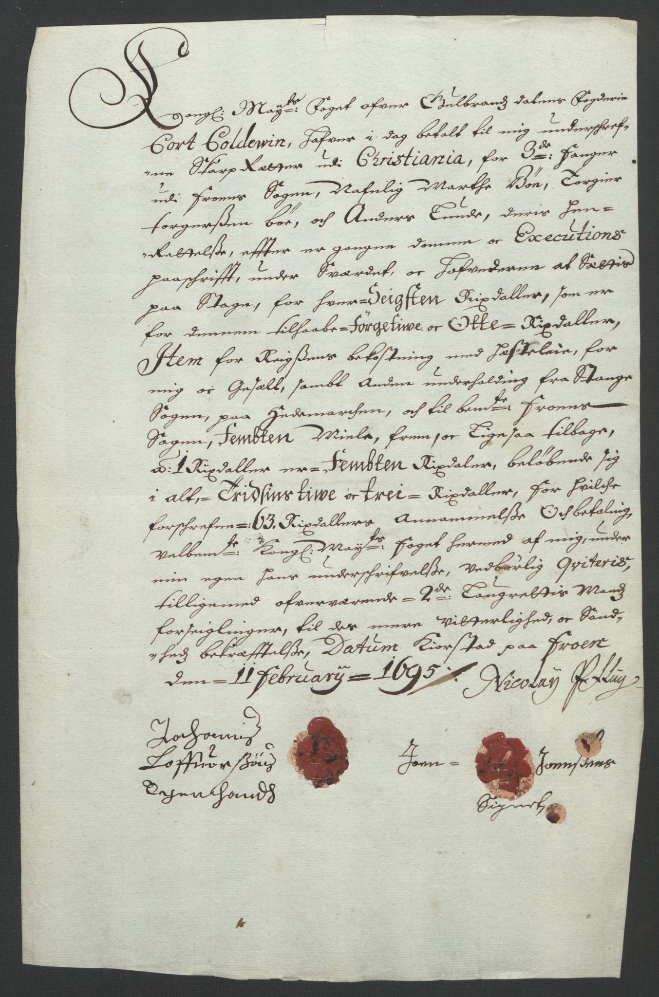 Rentekammeret inntil 1814, Reviderte regnskaper, Fogderegnskap, AV/RA-EA-4092/R17/L1169: Fogderegnskap Gudbrandsdal, 1695, p. 174