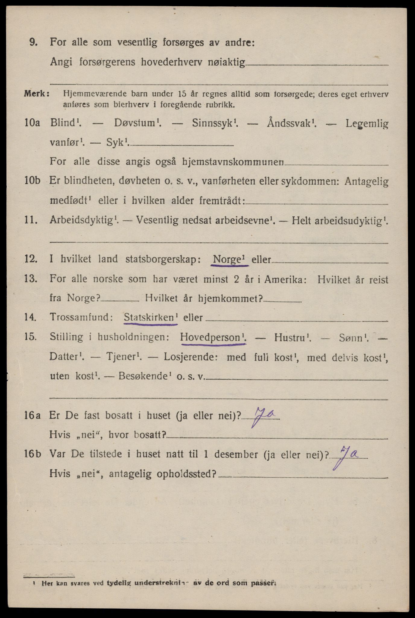 SAST, 1920 census for Jelsa, 1920, p. 1175