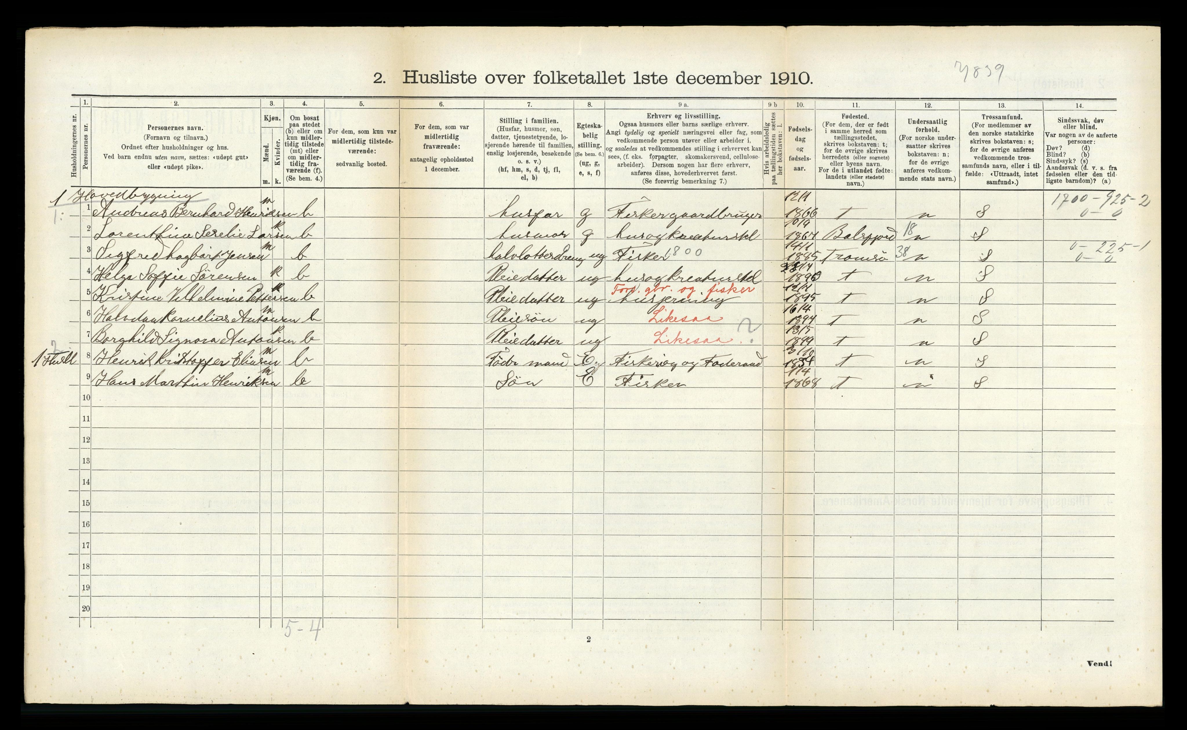 RA, 1910 census for Tromsøysund, 1910, p. 1180