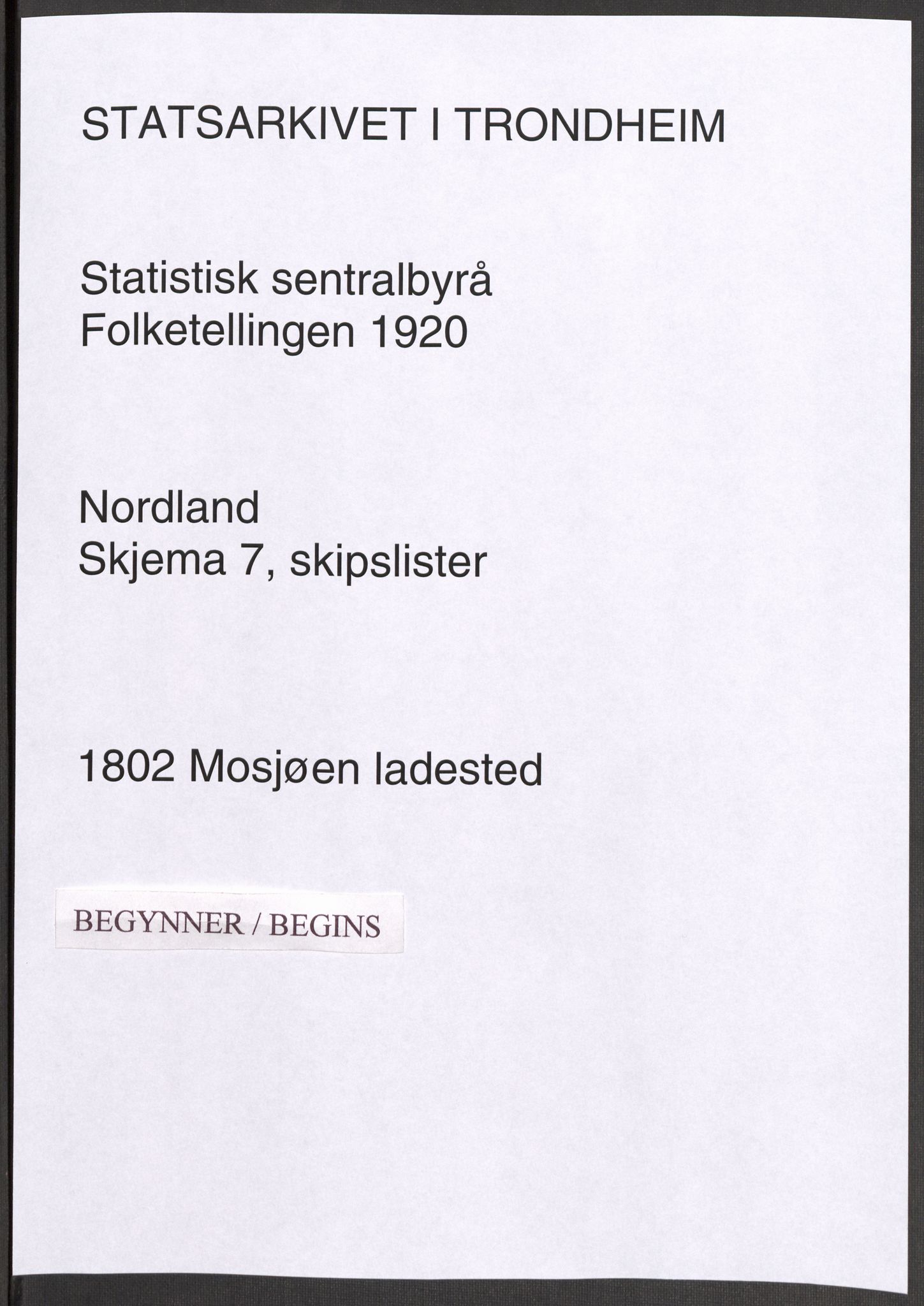 SAT, 1920 census for Mosjøen, 1920, p. 5376