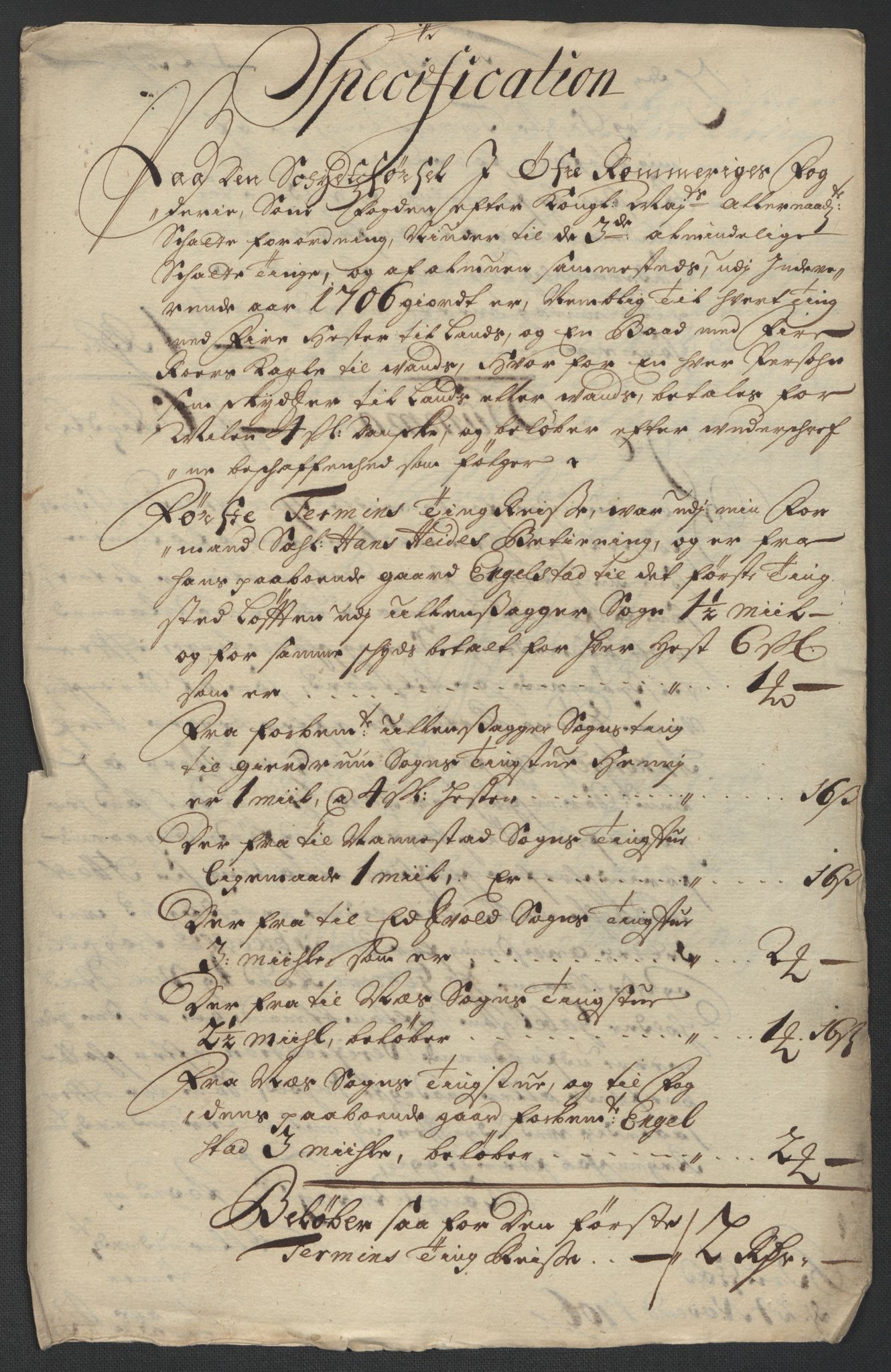 Rentekammeret inntil 1814, Reviderte regnskaper, Fogderegnskap, AV/RA-EA-4092/R12/L0718: Fogderegnskap Øvre Romerike, 1706-1707, p. 230