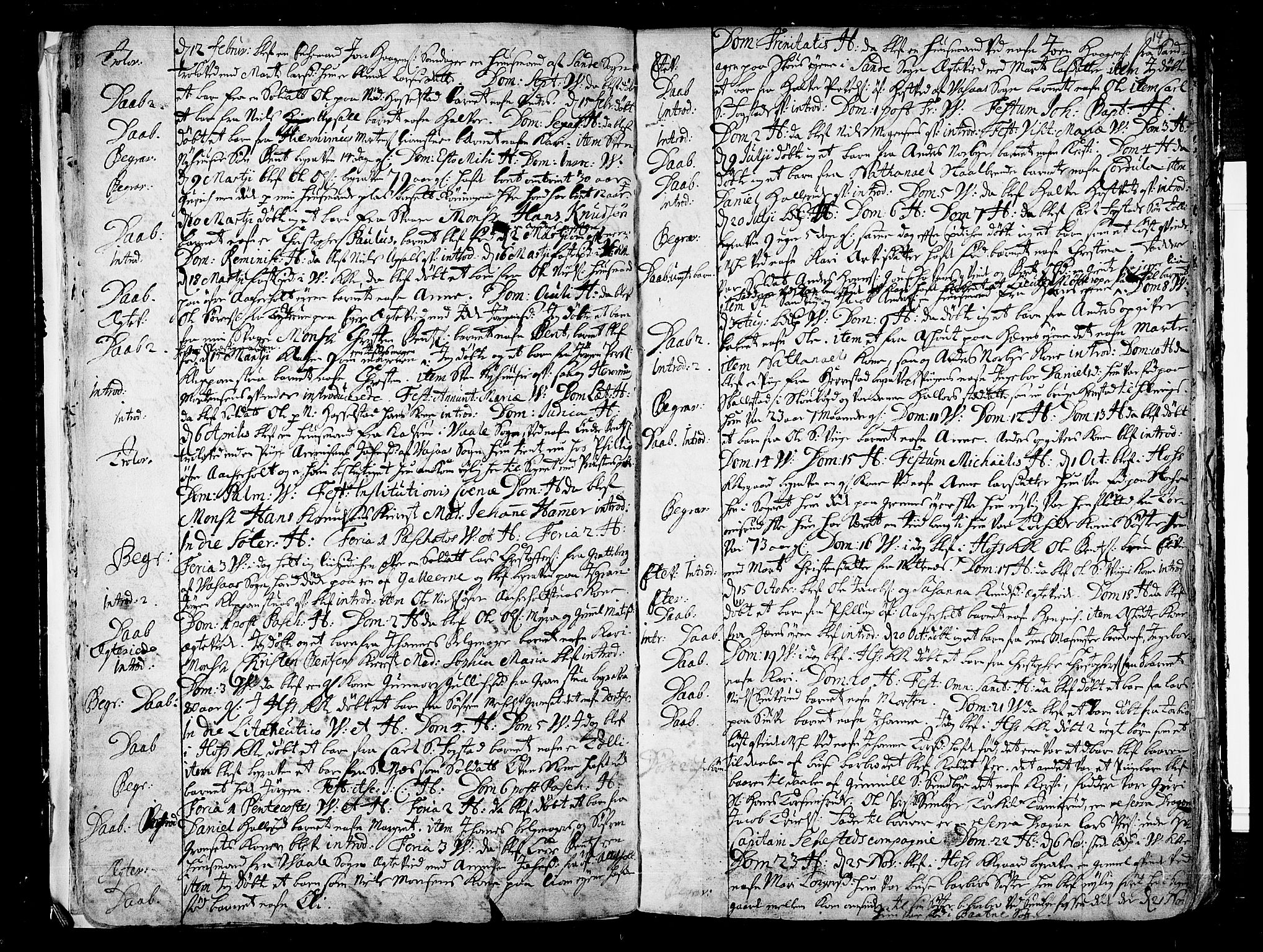 Hof kirkebøker, AV/SAKO-A-64/F/Fa/L0001: Parish register (official) no. I 1, 1704-1745, p. 14