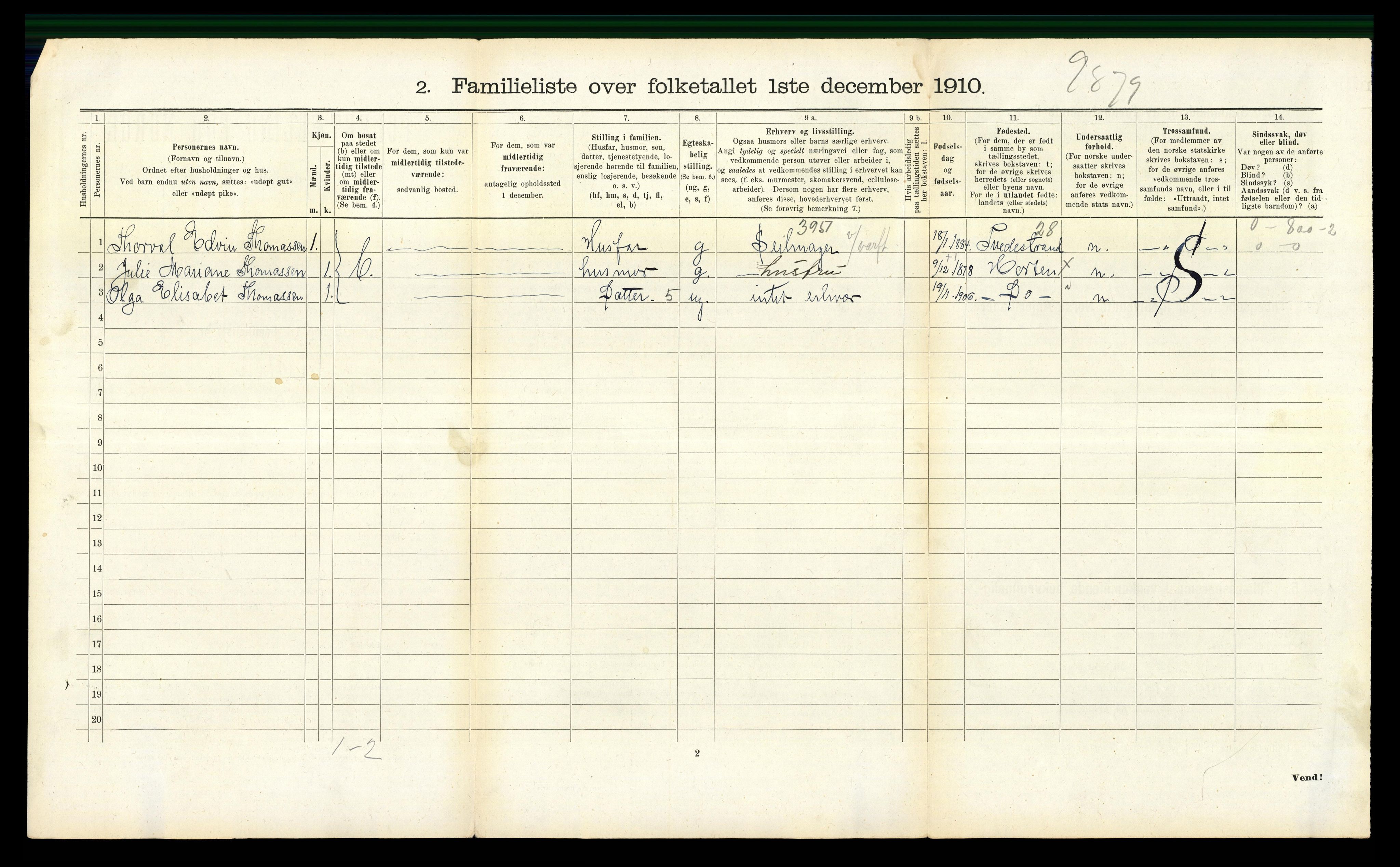 RA, 1910 census for Horten, 1910, p. 1655