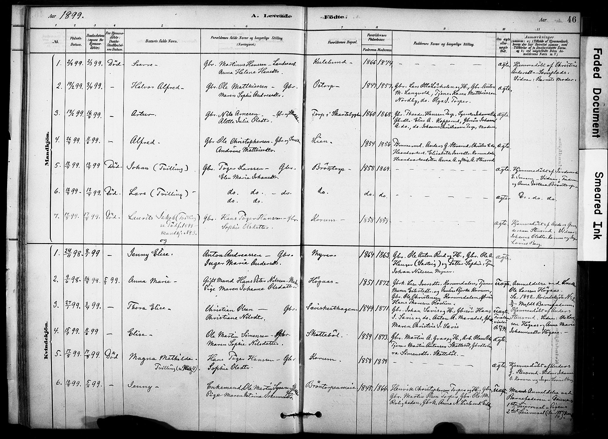 Rakkestad prestekontor Kirkebøker, AV/SAO-A-2008/F/Fc/L0001: Parish register (official) no. III 1, 1878-1905, p. 46