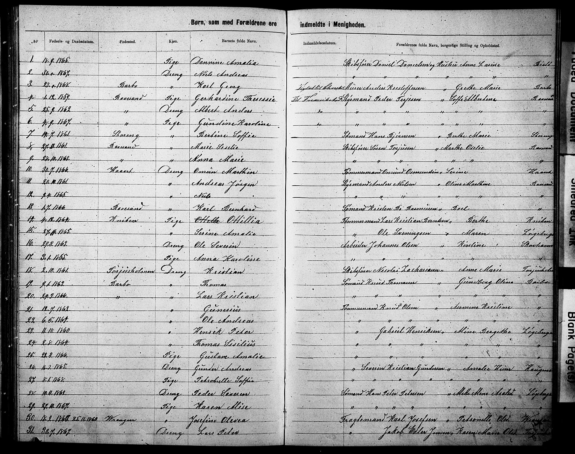 Metodistmenigheten, Arendal, AV/SAK-1292-0011/F/Fa/L0002: Dissenter register no. F-3, 1867-1884