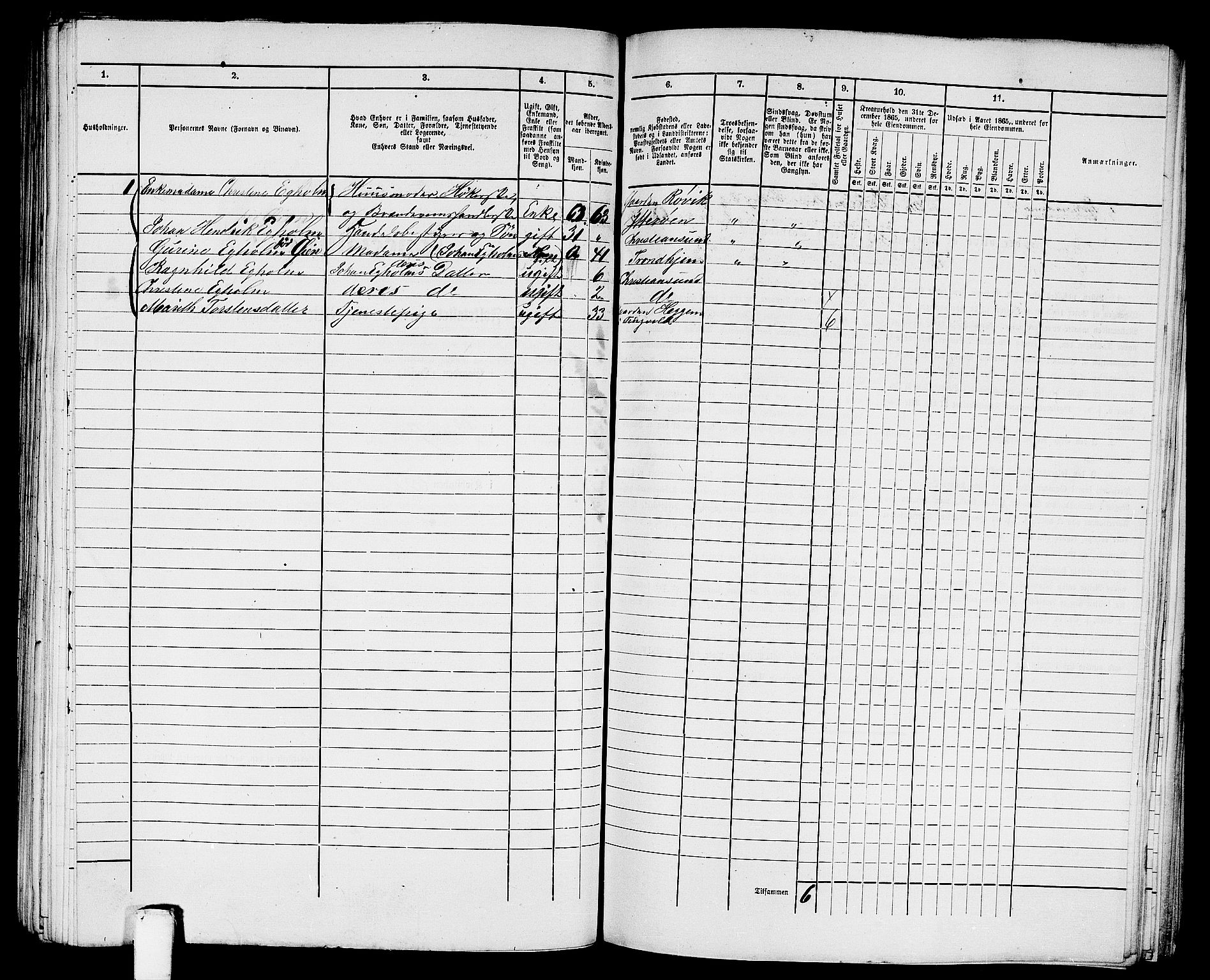 RA, 1865 census for Kristiansund/Kristiansund, 1865, p. 814