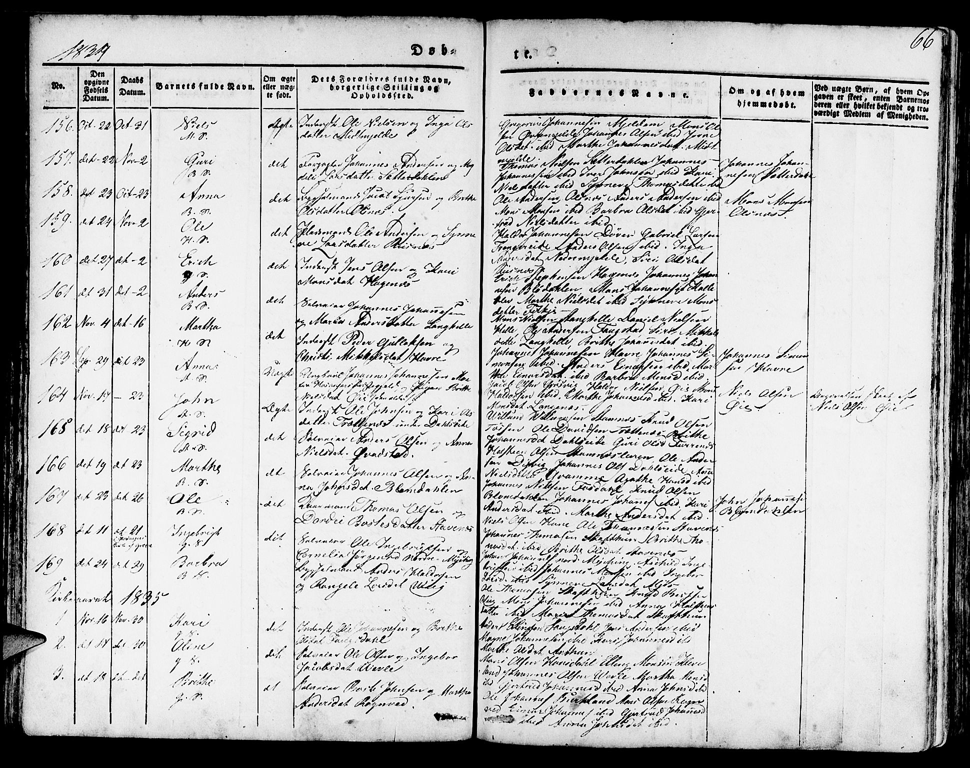 Haus sokneprestembete, SAB/A-75601/H/Haa: Parish register (official) no. A 14, 1827-1838, p. 66