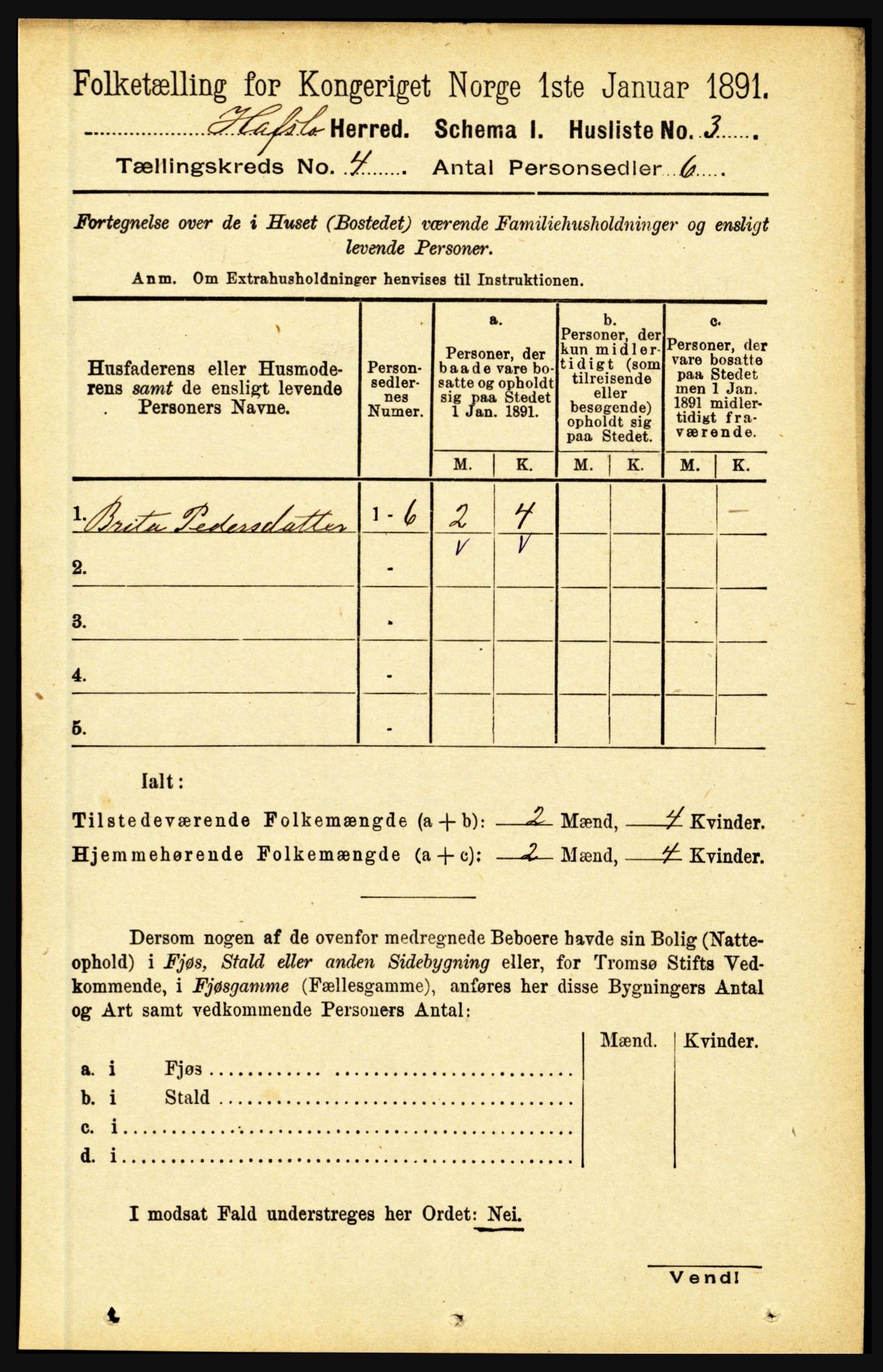 RA, 1891 census for 1425 Hafslo, 1891, p. 1518