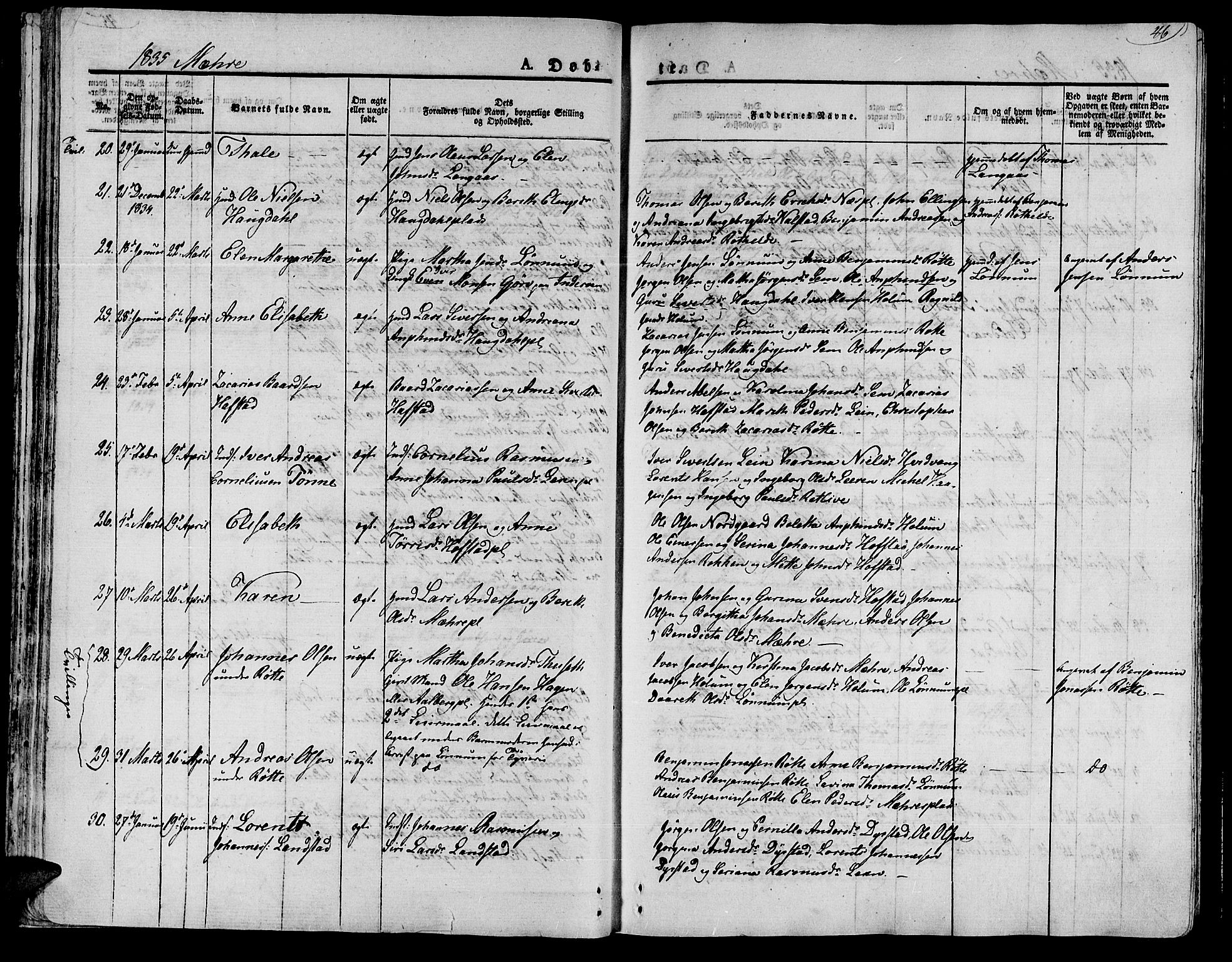 Ministerialprotokoller, klokkerbøker og fødselsregistre - Nord-Trøndelag, AV/SAT-A-1458/735/L0336: Parish register (official) no. 735A05 /1, 1825-1835, p. 46