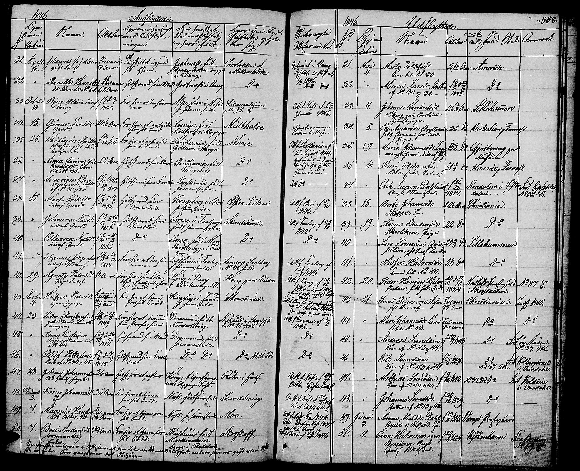 Ringsaker prestekontor, AV/SAH-PREST-014/L/La/L0005: Parish register (copy) no. 5, 1839-1850, p. 558