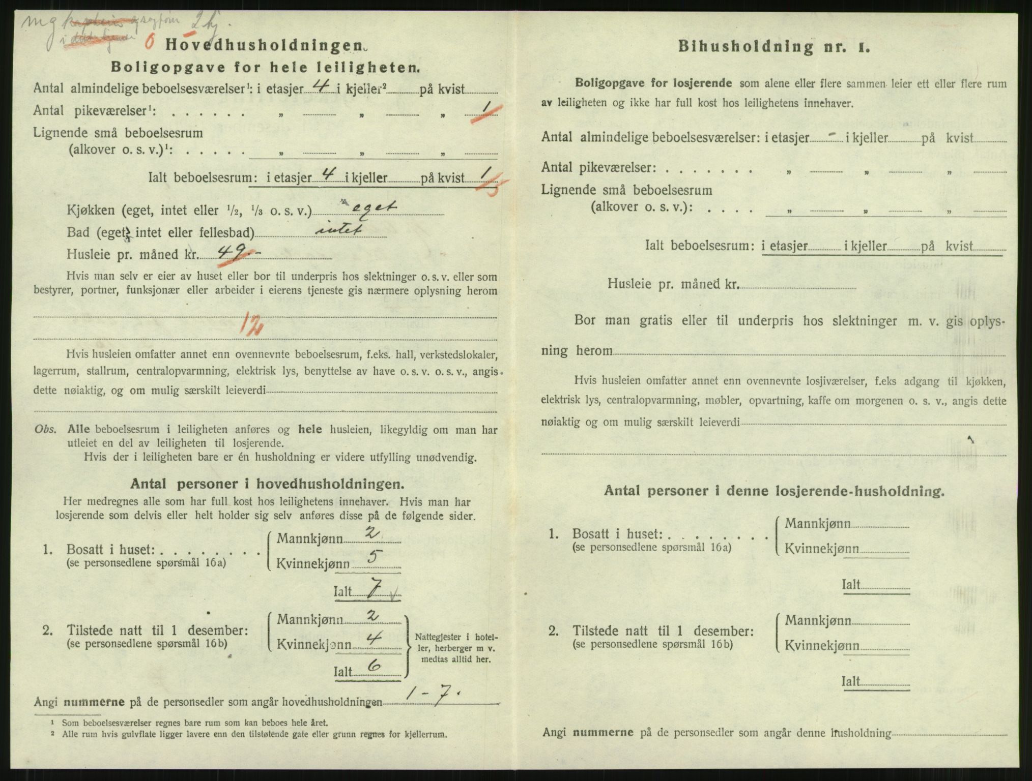 SAT, 1920 census for Namsos, 1920, p. 848