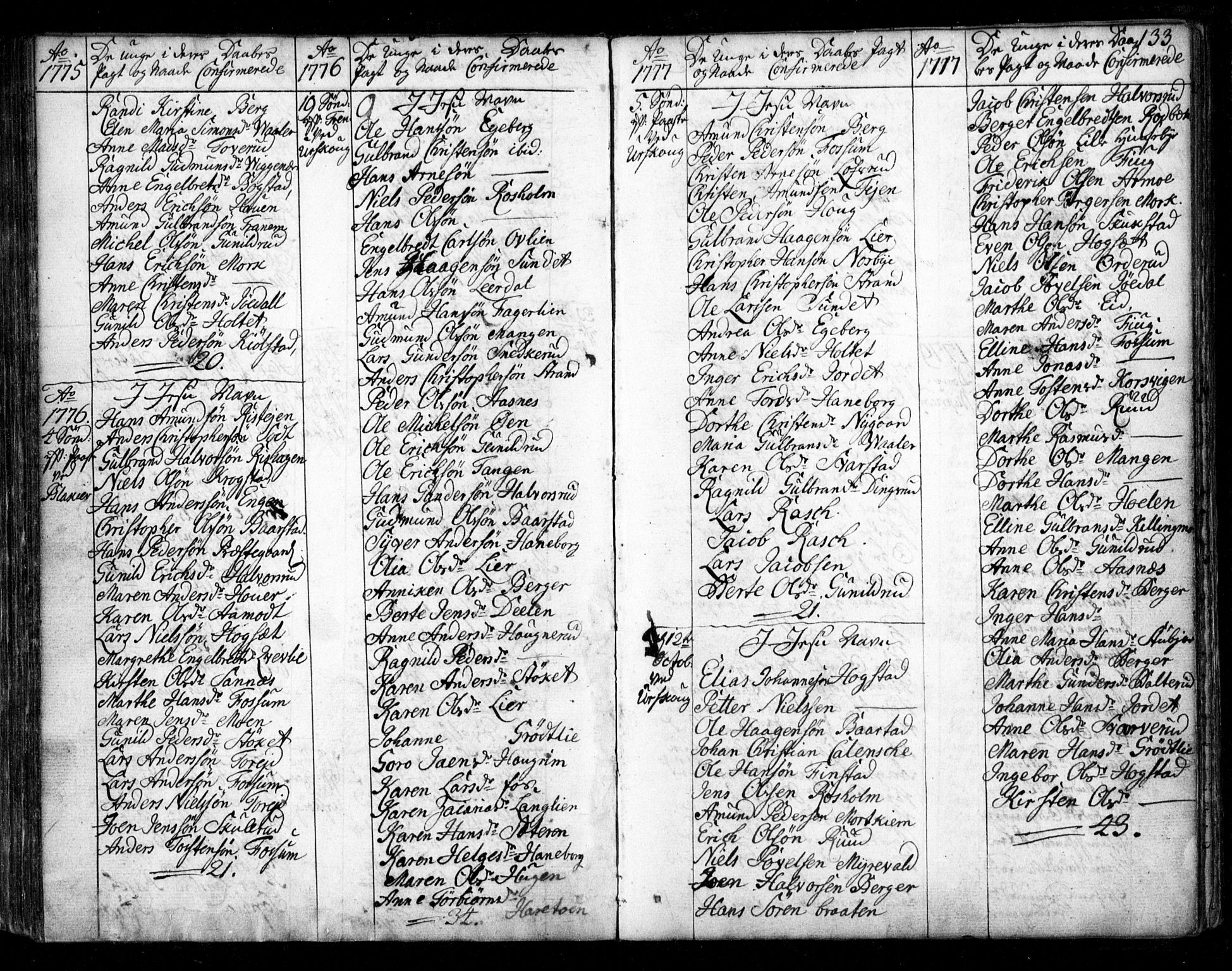 Aurskog prestekontor Kirkebøker, SAO/A-10304a/F/Fa/L0003: Parish register (official) no. I 3, 1767-1807, p. 133