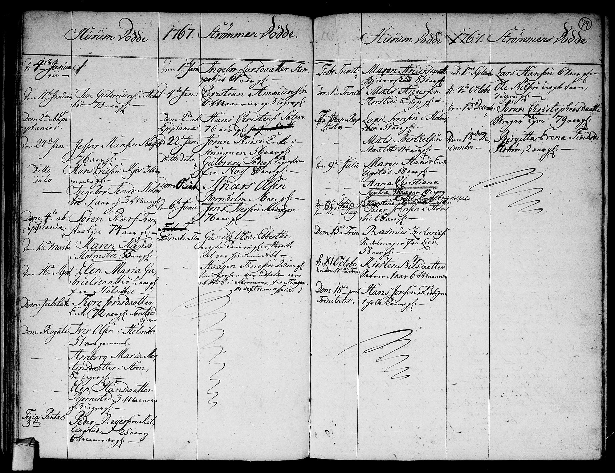 Hurum kirkebøker, SAKO/A-229/F/Fa/L0006: Parish register (official) no. 6, 1756-1770, p. 79
