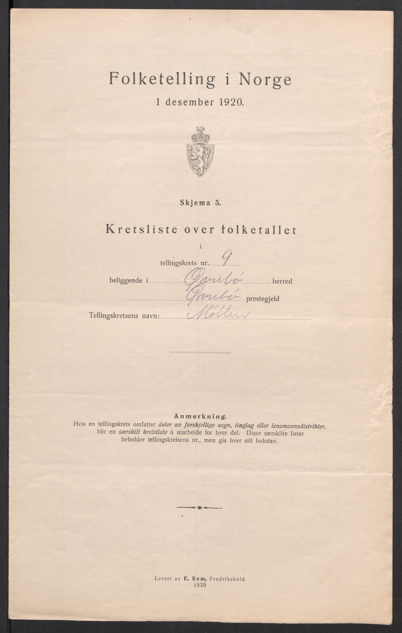 SAK, 1920 census for Øvrebø, 1920, p. 35