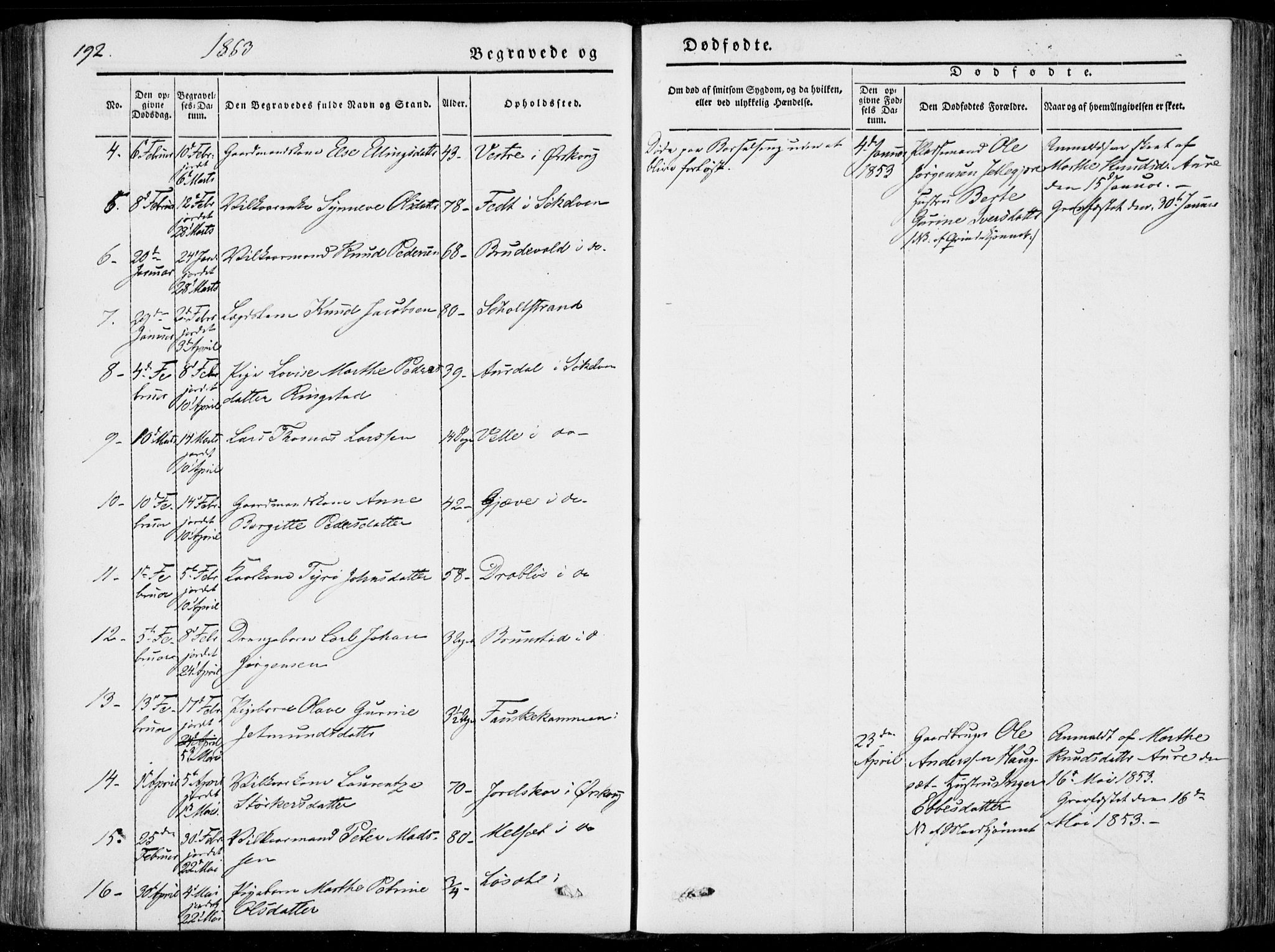 Ministerialprotokoller, klokkerbøker og fødselsregistre - Møre og Romsdal, AV/SAT-A-1454/522/L0313: Parish register (official) no. 522A08, 1852-1862, p. 192