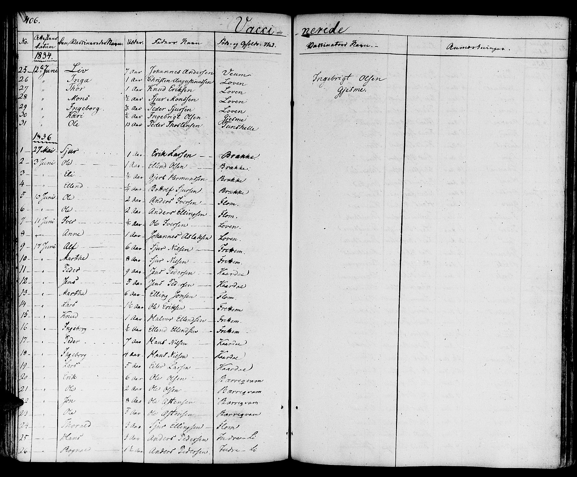 Aurland sokneprestembete, AV/SAB-A-99937/H/Ha/Haa/L0006: Parish register (official) no. A 6, 1821-1859, p. 406