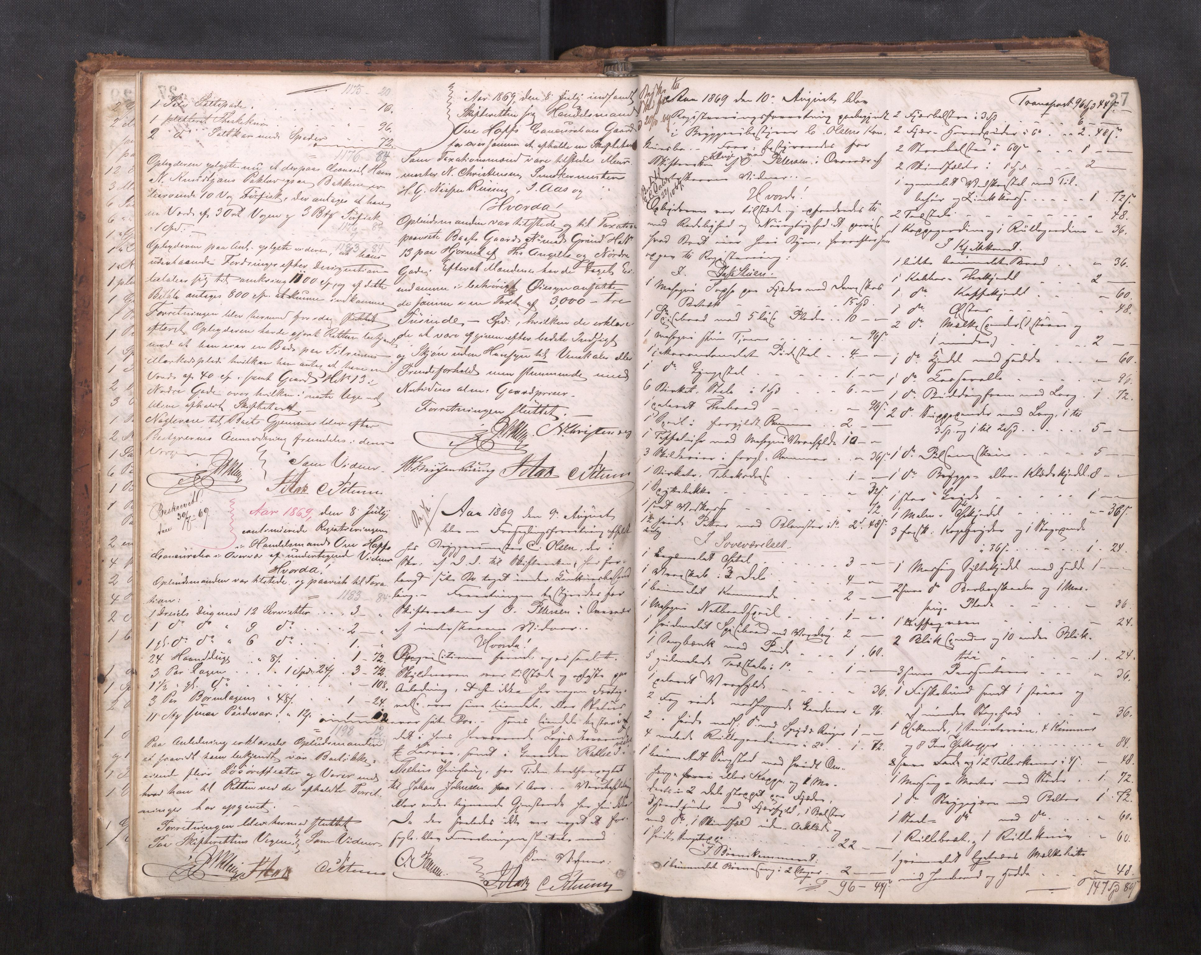 Trondheim byfogd, AV/SAT-A-0003/1/3/3C/L0005: Skifteregistreringsprotokoll - 18/3-25/2. (u/ register), 1869-1876, p. 27