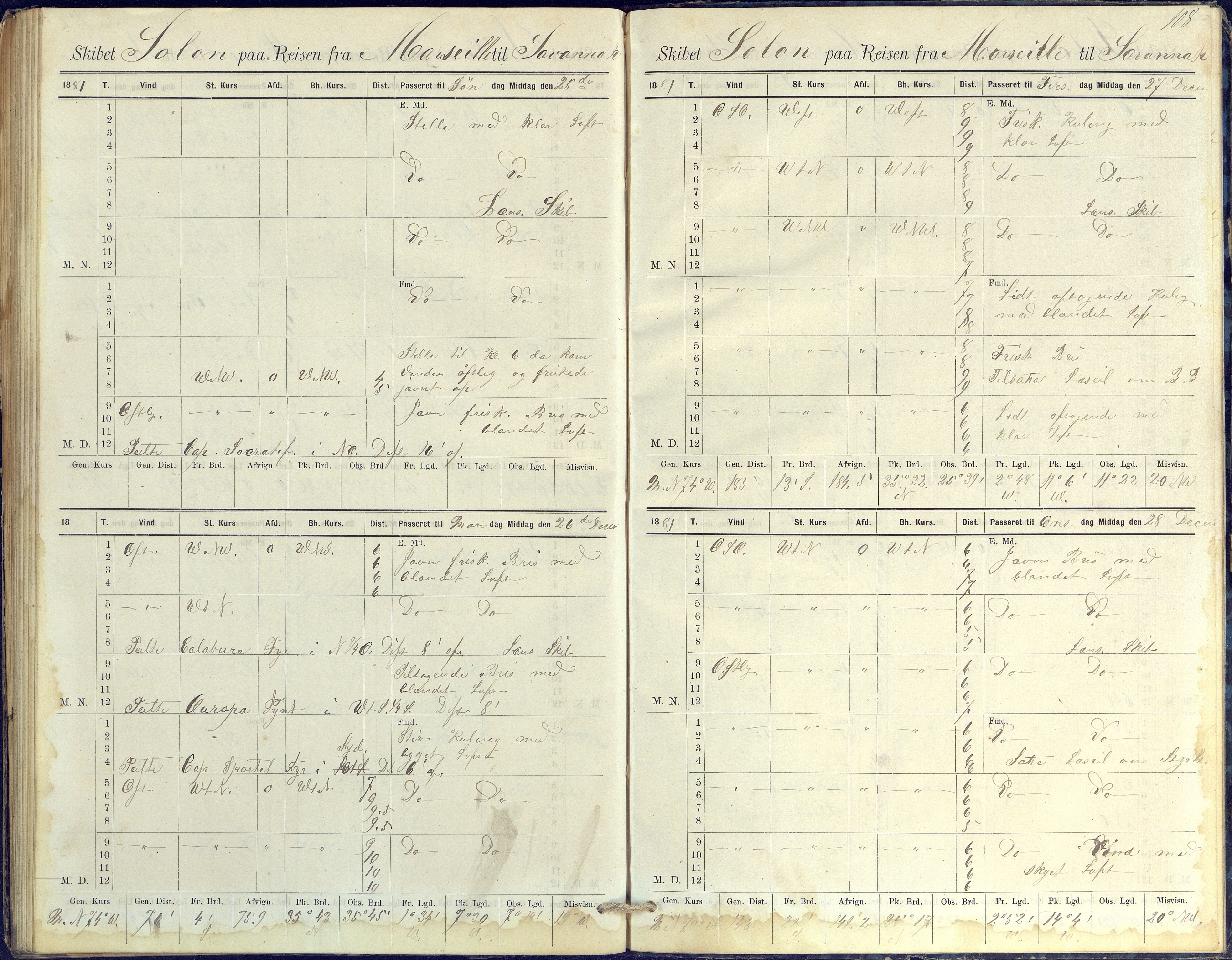 Fartøysarkivet, AAKS/PA-1934/F/L0330: Solon (fregatt), 1880-1882, p. 108