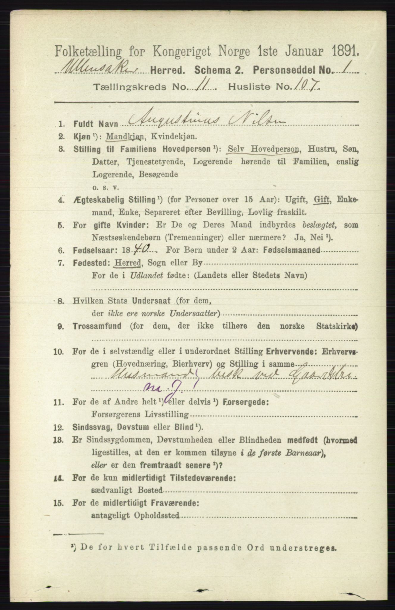 RA, 1891 census for 0235 Ullensaker, 1891, p. 5551
