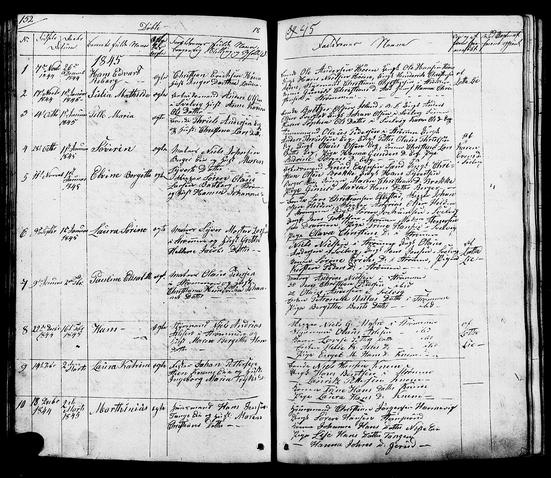 Hurum kirkebøker, SAKO/A-229/G/Ga/L0002: Parish register (copy) no. I 2, 1827-1857, p. 152