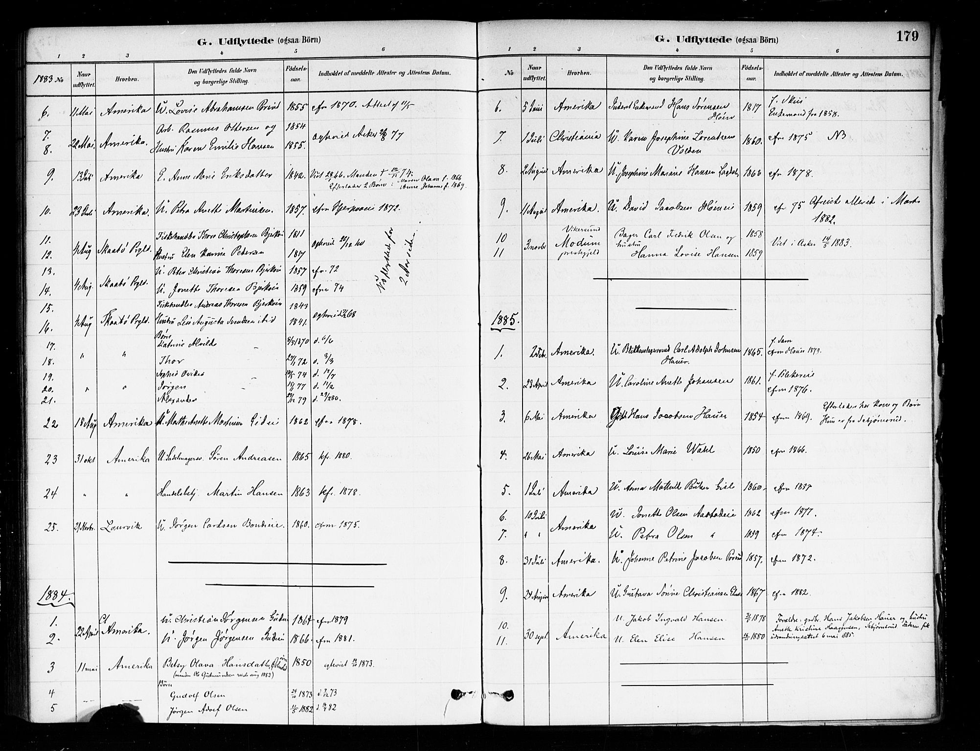 Asker prestekontor Kirkebøker, SAO/A-10256a/F/Fa/L0014: Parish register (official) no. I 14, 1879-1900, p. 179