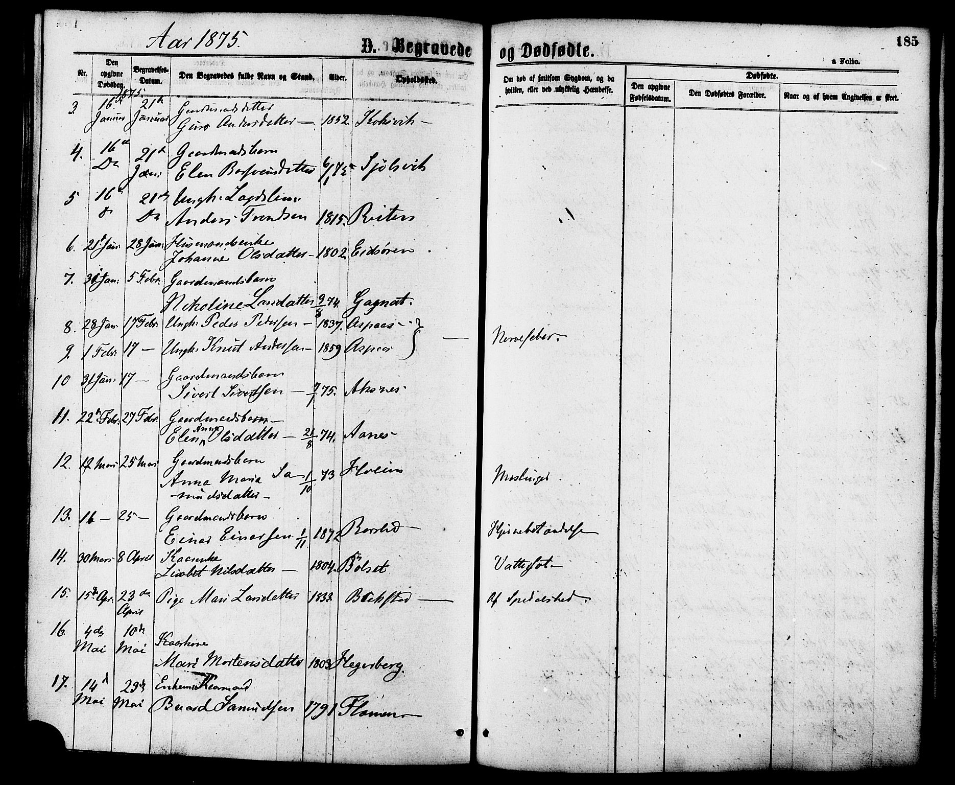 Ministerialprotokoller, klokkerbøker og fødselsregistre - Møre og Romsdal, AV/SAT-A-1454/586/L0986: Parish register (official) no. 586A12, 1867-1878, p. 185