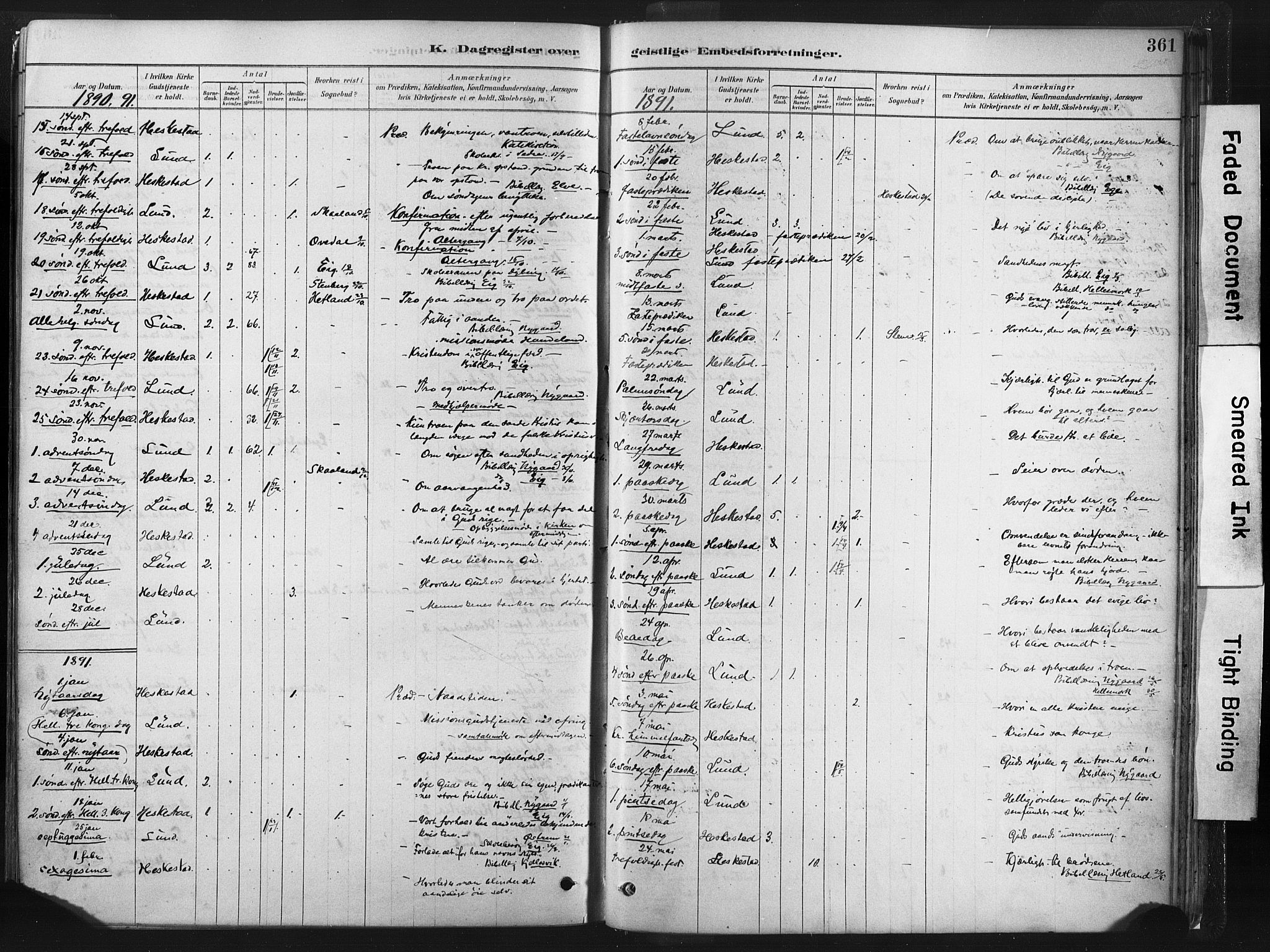 Lund sokneprestkontor, SAST/A-101809/S06/L0011: Parish register (official) no. A 10, 1877-1904, p. 361