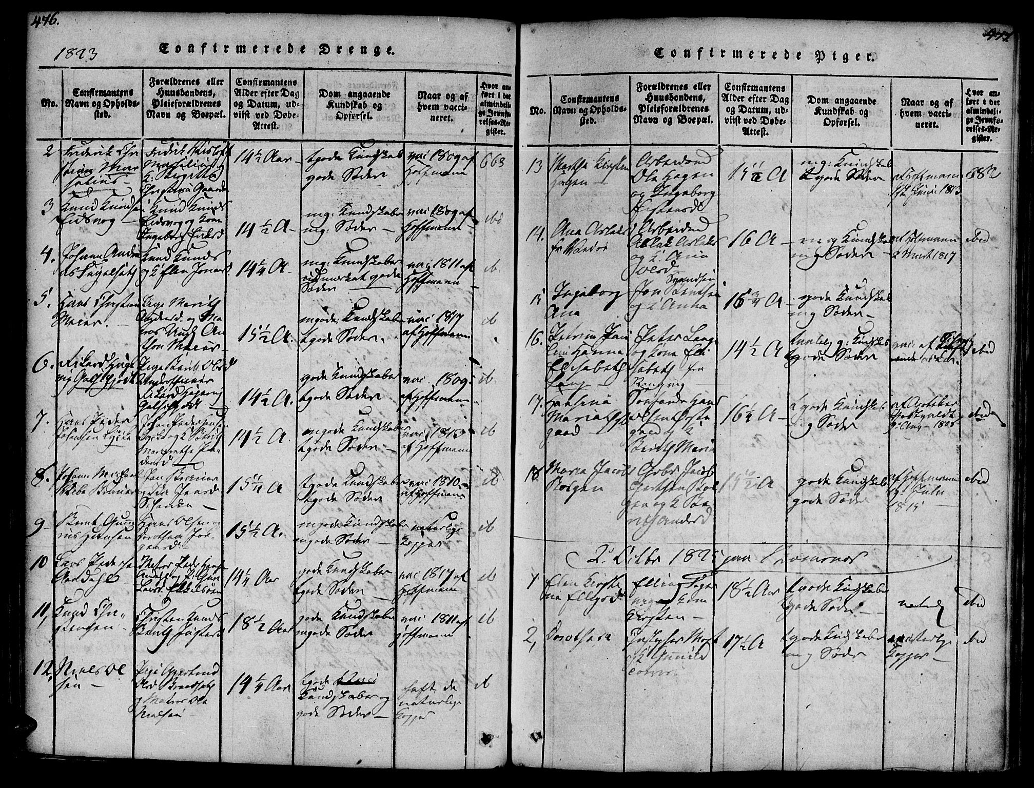 Ministerialprotokoller, klokkerbøker og fødselsregistre - Møre og Romsdal, AV/SAT-A-1454/572/L0842: Parish register (official) no. 572A05, 1819-1832, p. 476-477