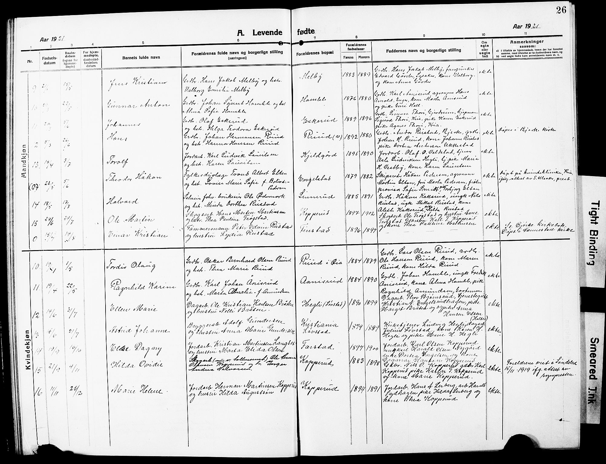 Nannestad prestekontor Kirkebøker, SAO/A-10414a/G/Ga/L0003: Parish register (copy) no. I 3, 1914-1929, p. 26