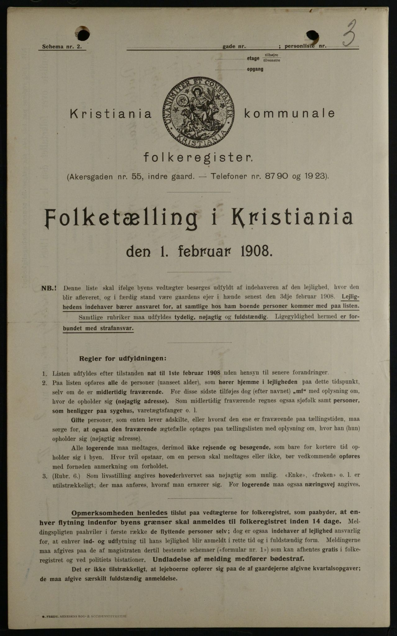 OBA, Municipal Census 1908 for Kristiania, 1908, p. 8704