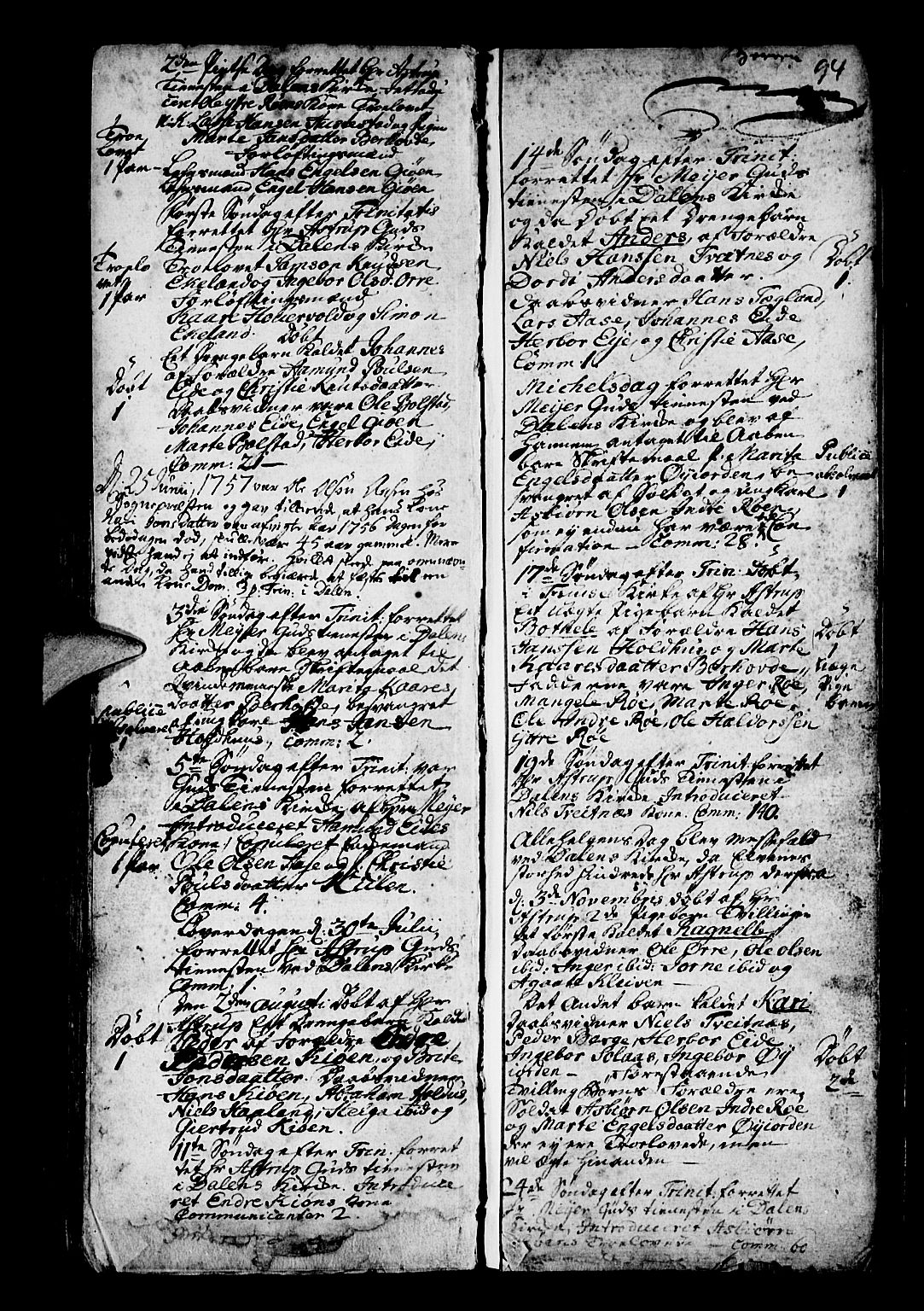 Os sokneprestembete, SAB/A-99929: Parish register (official) no. A 3, 1669-1760, p. 94