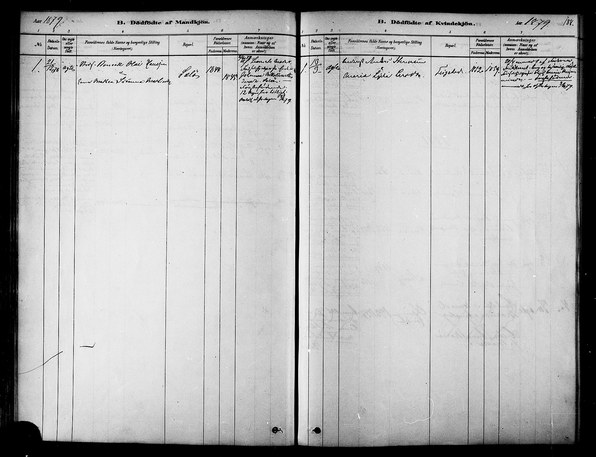 Ministerialprotokoller, klokkerbøker og fødselsregistre - Nordland, SAT/A-1459/834/L0507: Parish register (official) no. 834A05, 1878-1892, p. 188