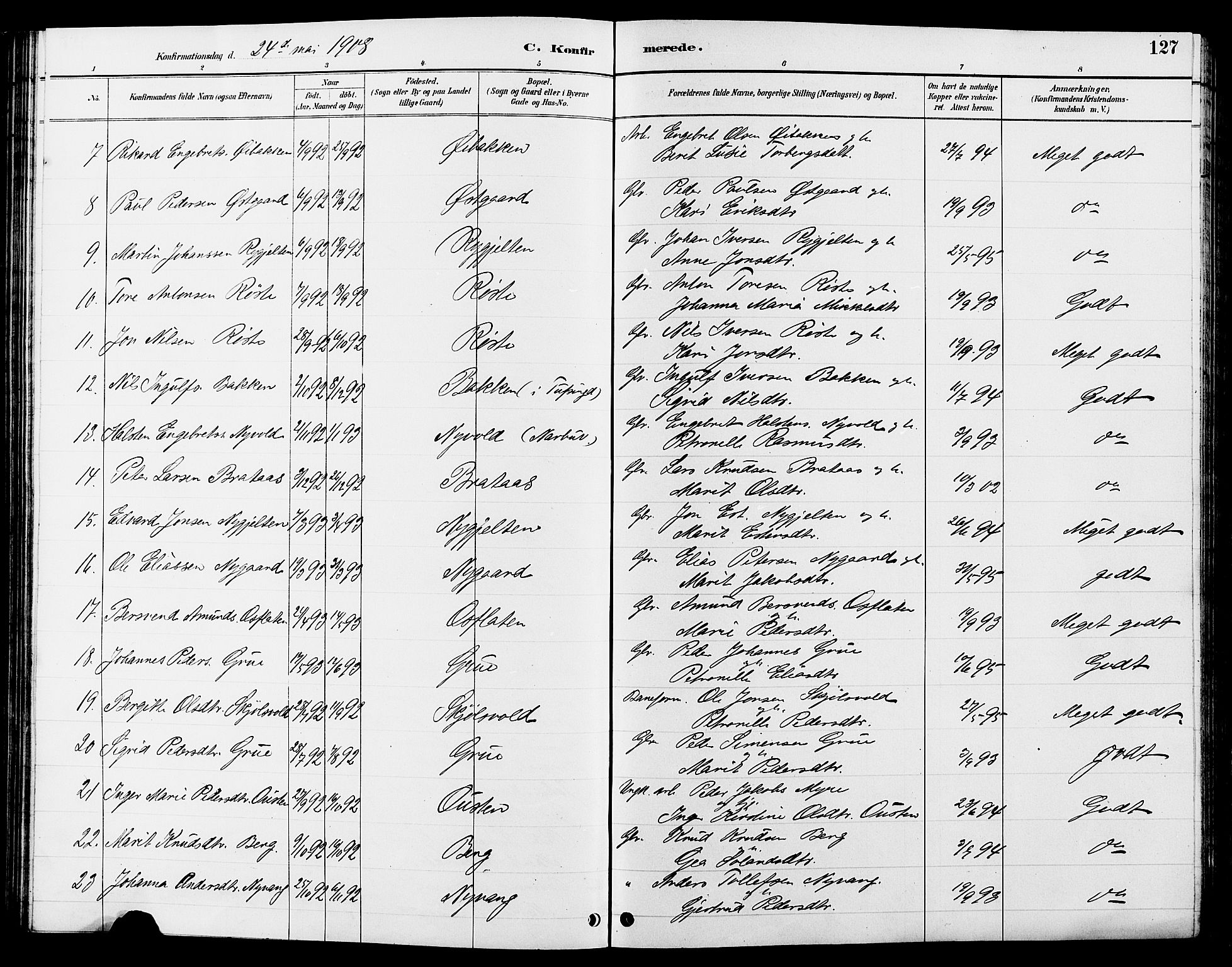 Tolga prestekontor, AV/SAH-PREST-062/L/L0008: Parish register (copy) no. 8, 1887-1912, p. 127