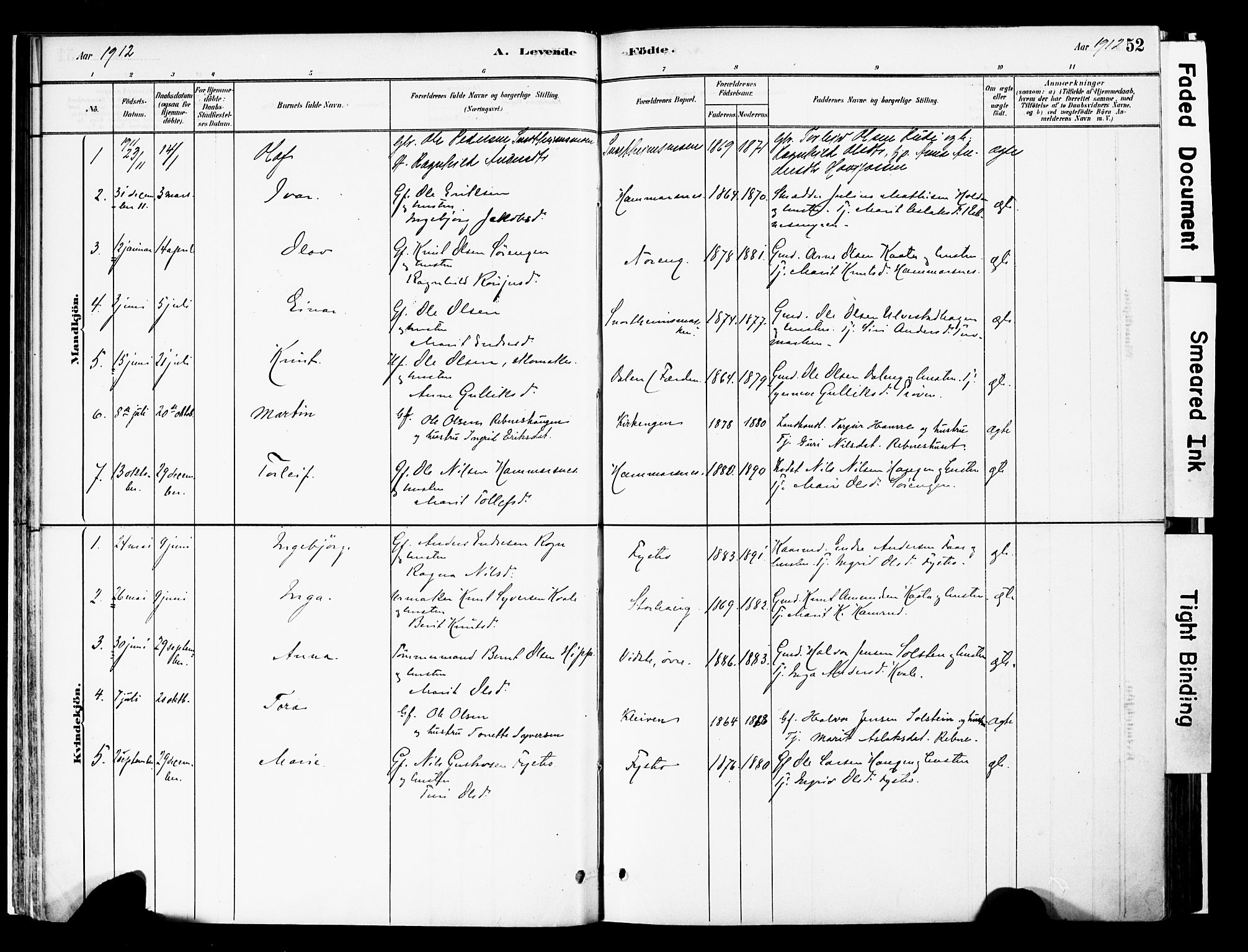 Vestre Slidre prestekontor, SAH/PREST-136/H/Ha/Haa/L0006: Parish register (official) no. 6, 1881-1912, p. 52