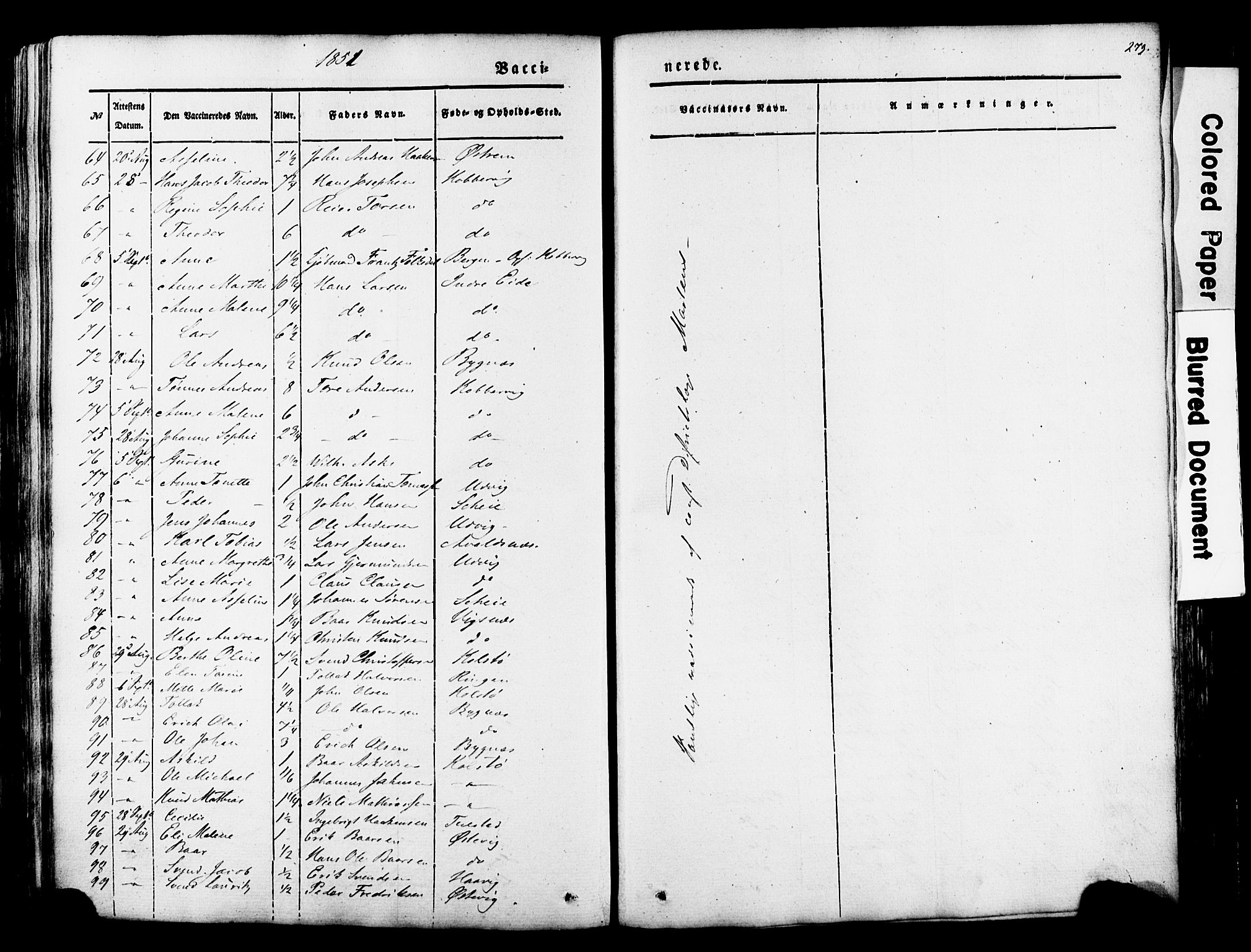 Avaldsnes sokneprestkontor, SAST/A -101851/H/Ha/Haa/L0007: Parish register (official) no. A 7, 1841-1853, p. 279