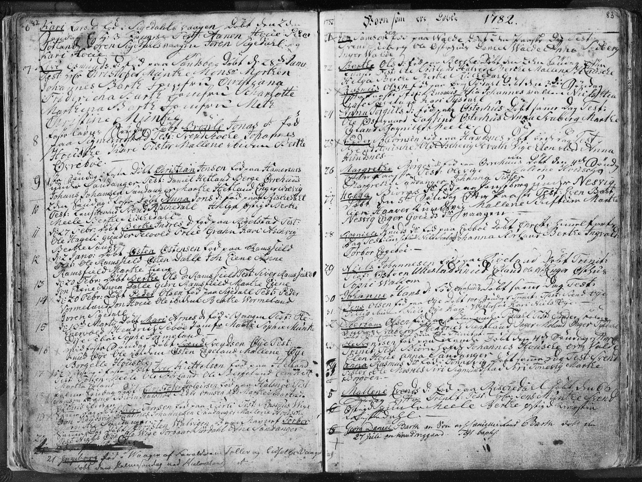 Hjelmeland sokneprestkontor, AV/SAST-A-101843/01/IV/L0001: Parish register (official) no. A 1, 1760-1799, p. 82-83