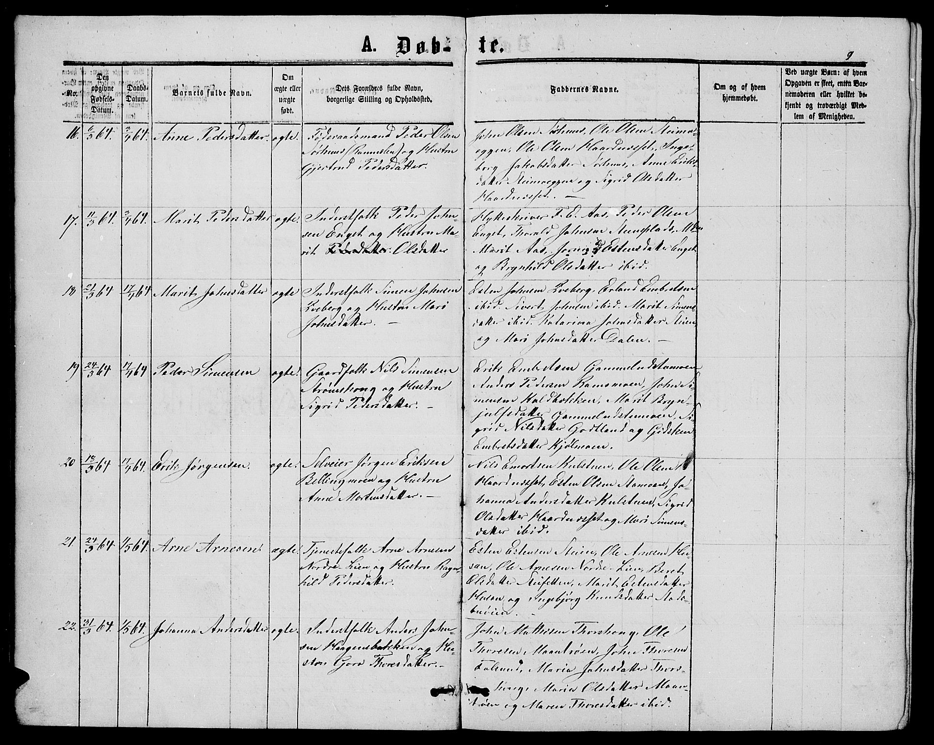 Alvdal prestekontor, AV/SAH-PREST-060/H/Ha/Hab/L0002: Parish register (copy) no. 2, 1863-1878, p. 9