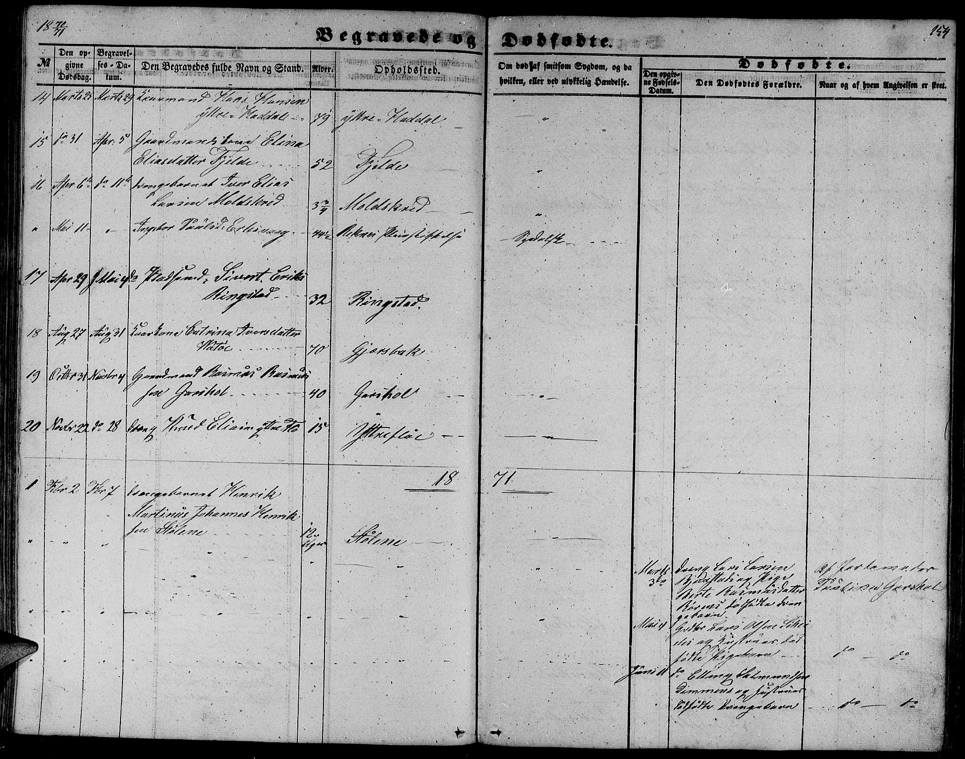 Ministerialprotokoller, klokkerbøker og fødselsregistre - Møre og Romsdal, AV/SAT-A-1454/509/L0111: Parish register (copy) no. 509C01, 1854-1882, p. 154