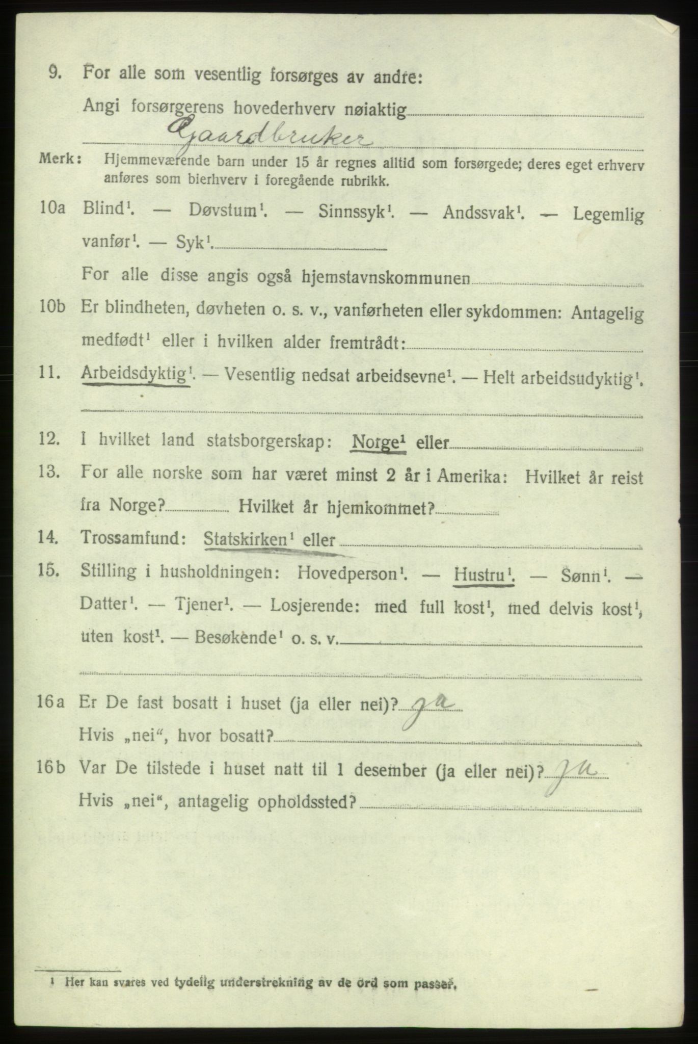 SAB, 1920 census for Bremnes, 1920, p. 1779
