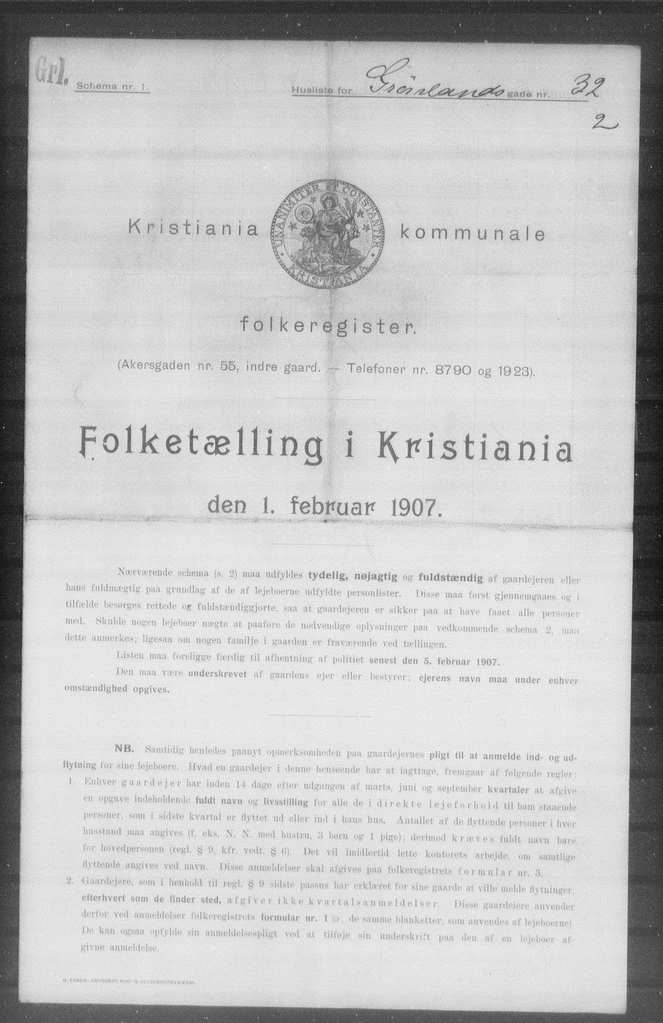 OBA, Municipal Census 1907 for Kristiania, 1907, p. 16042