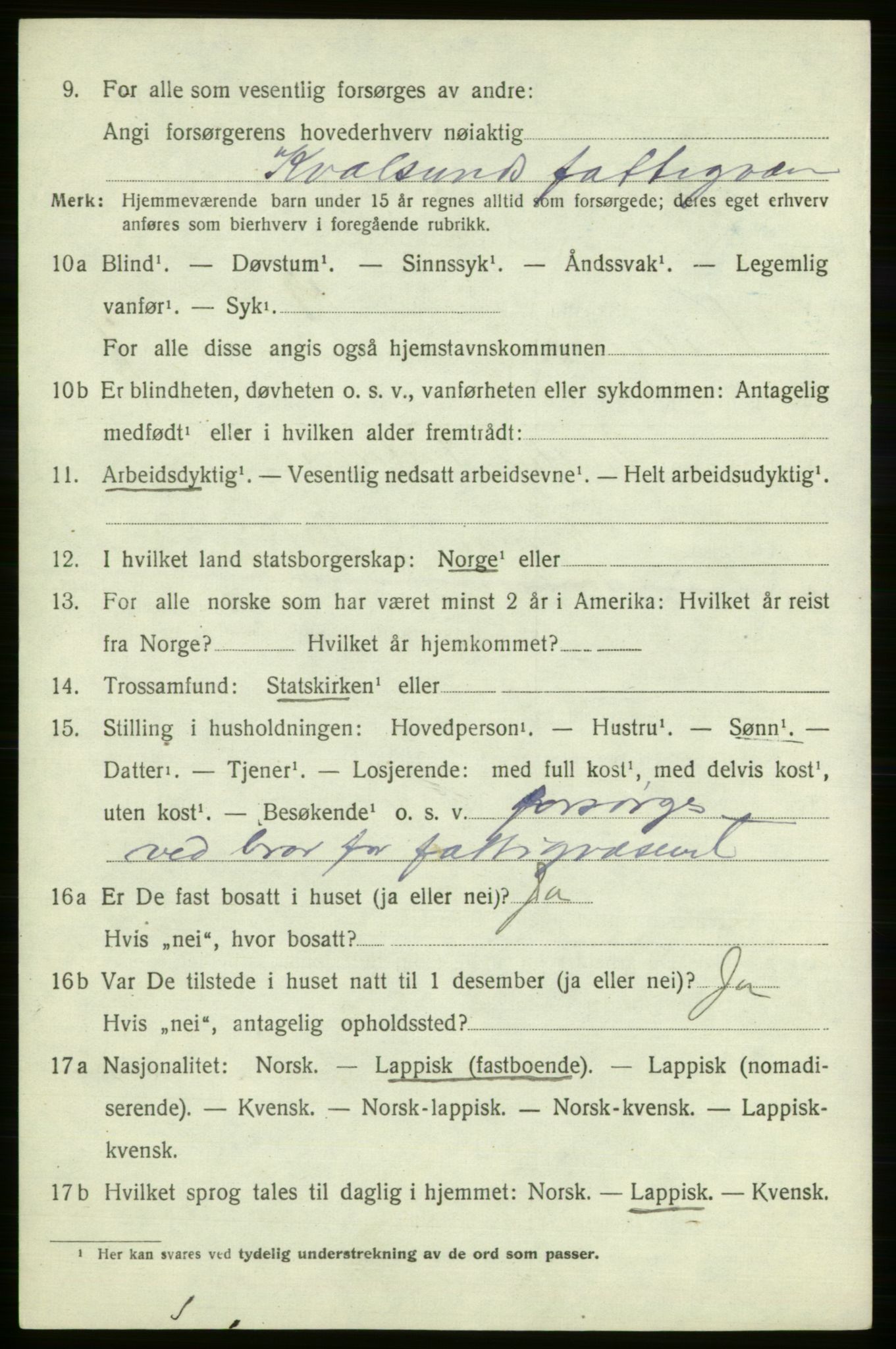 SATØ, 1920 census for , 1920, p. 2153