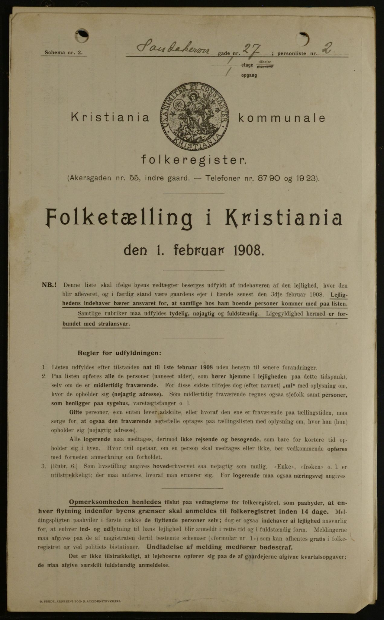 OBA, Municipal Census 1908 for Kristiania, 1908, p. 78324