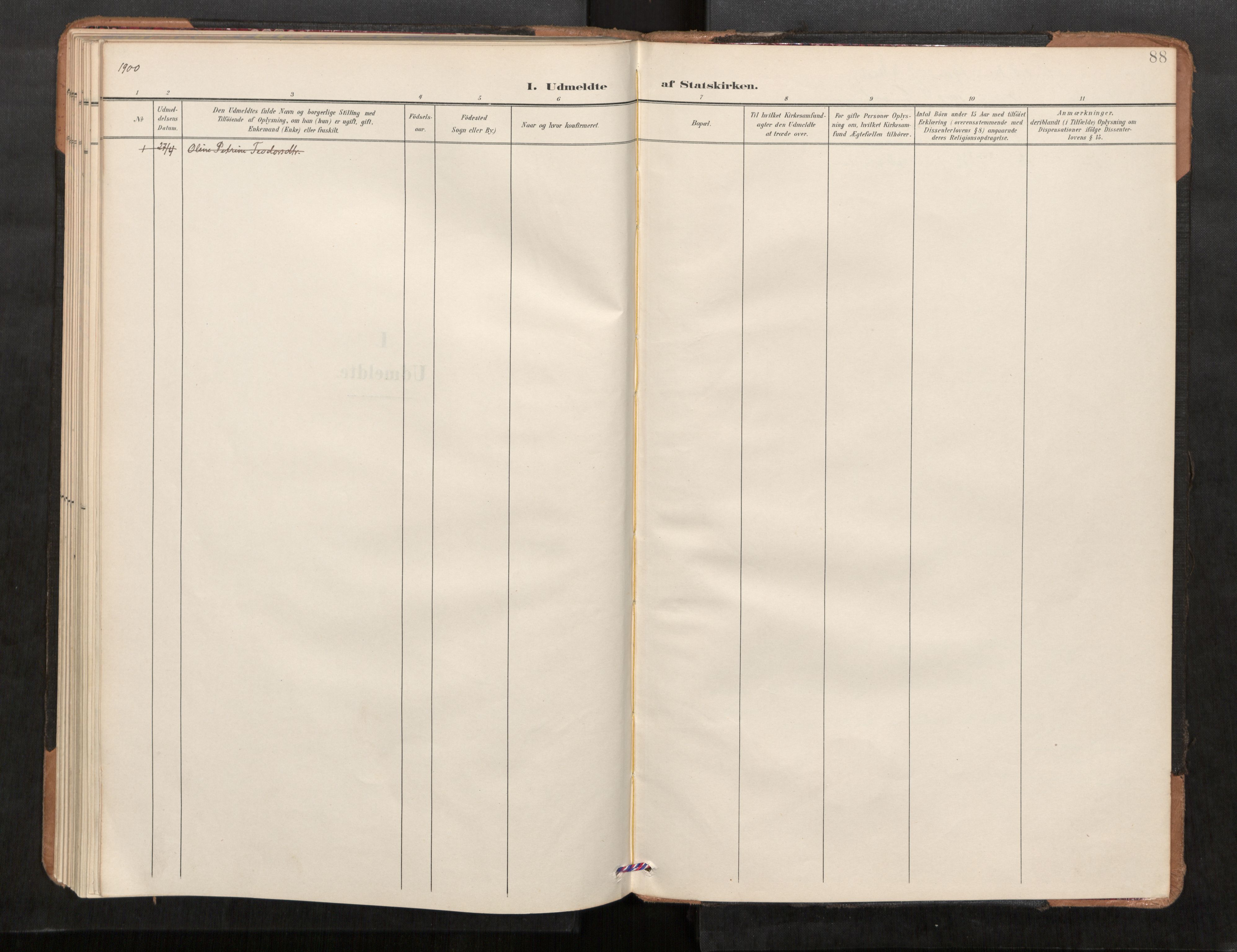 Stod sokneprestkontor, SAT/A-1164/1/I/I1/I1a/L0001: Parish register (official) no. 1, 1900-1912, p. 88