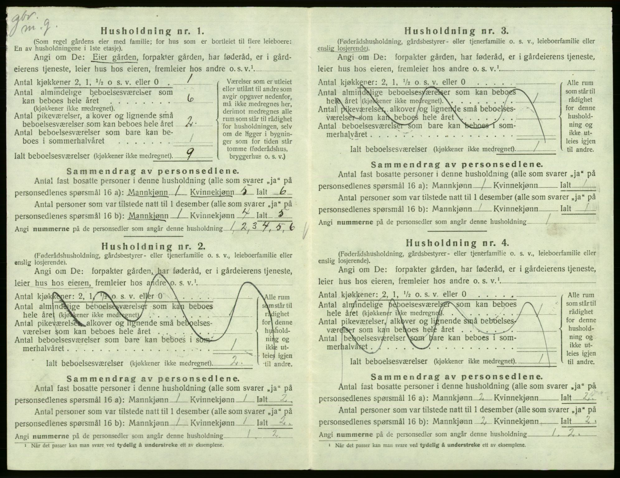SAB, 1920 census for Kinsarvik, 1920, p. 466