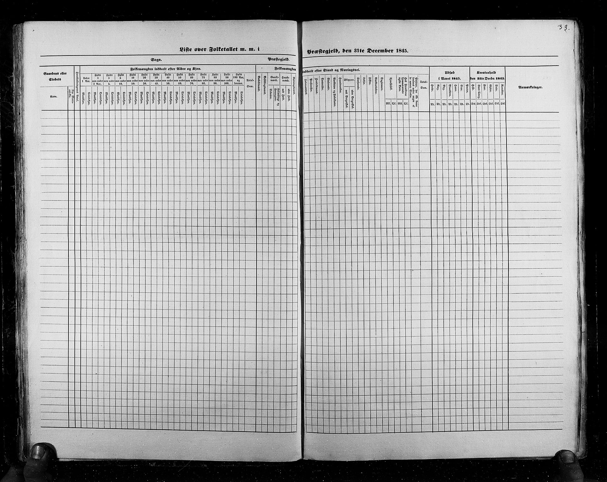 RA, Census 1845, vol. 6: Lister og Mandal amt og Stavanger amt, 1845, p. 33